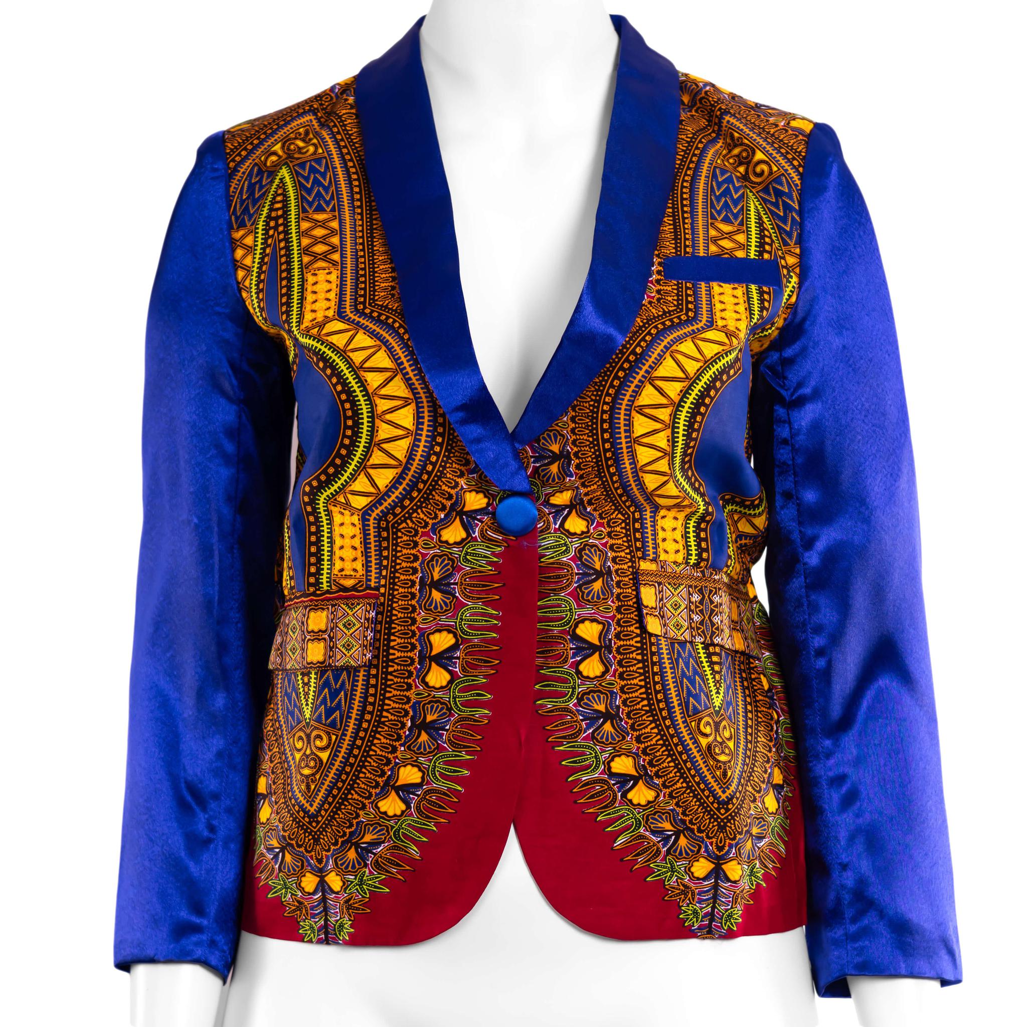 Red & Blue Dashiki Jacket