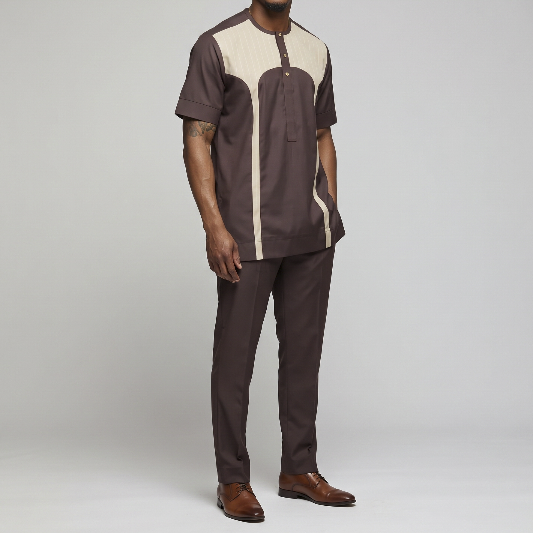 Brown Striped Set
