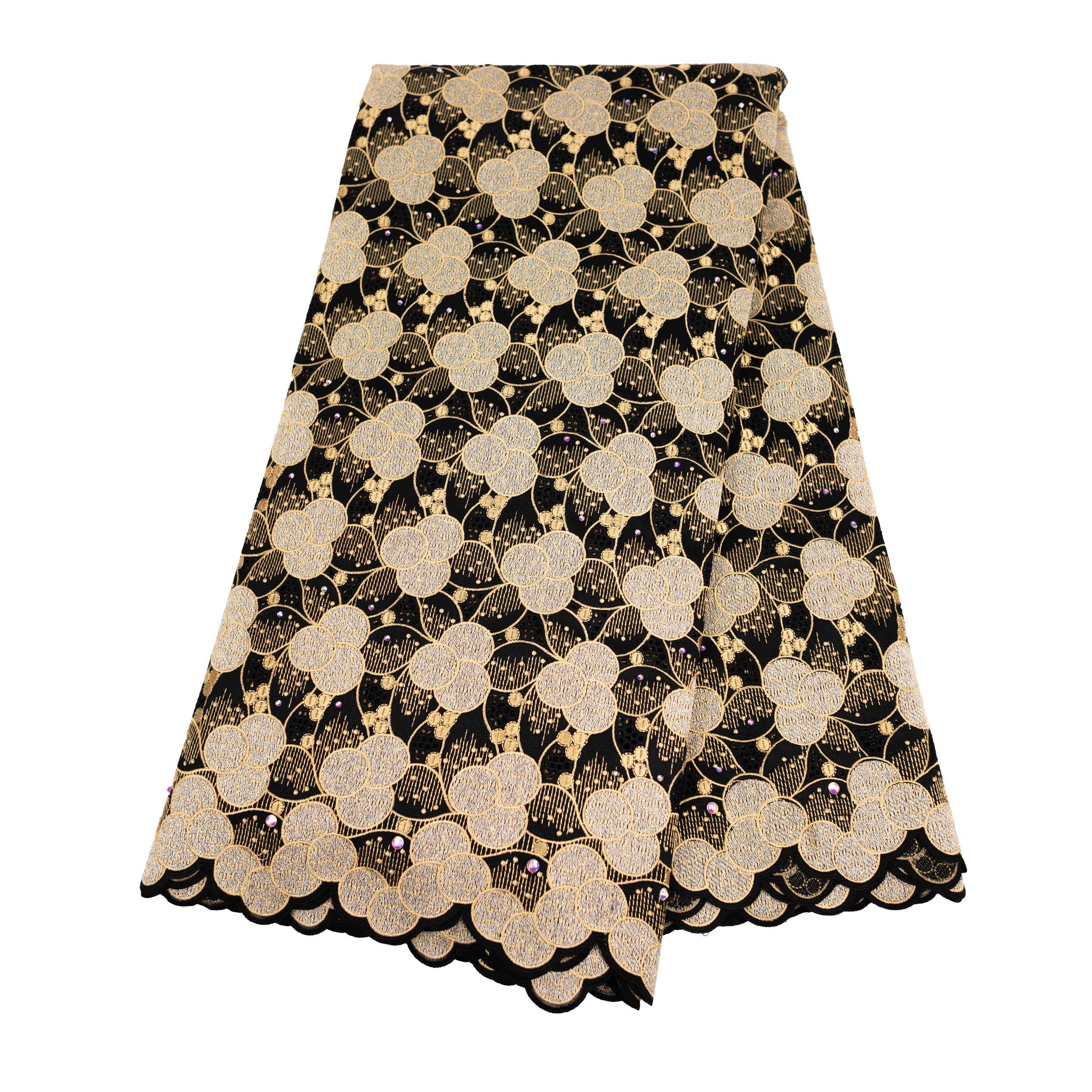 Black & Gold Cotton Lace