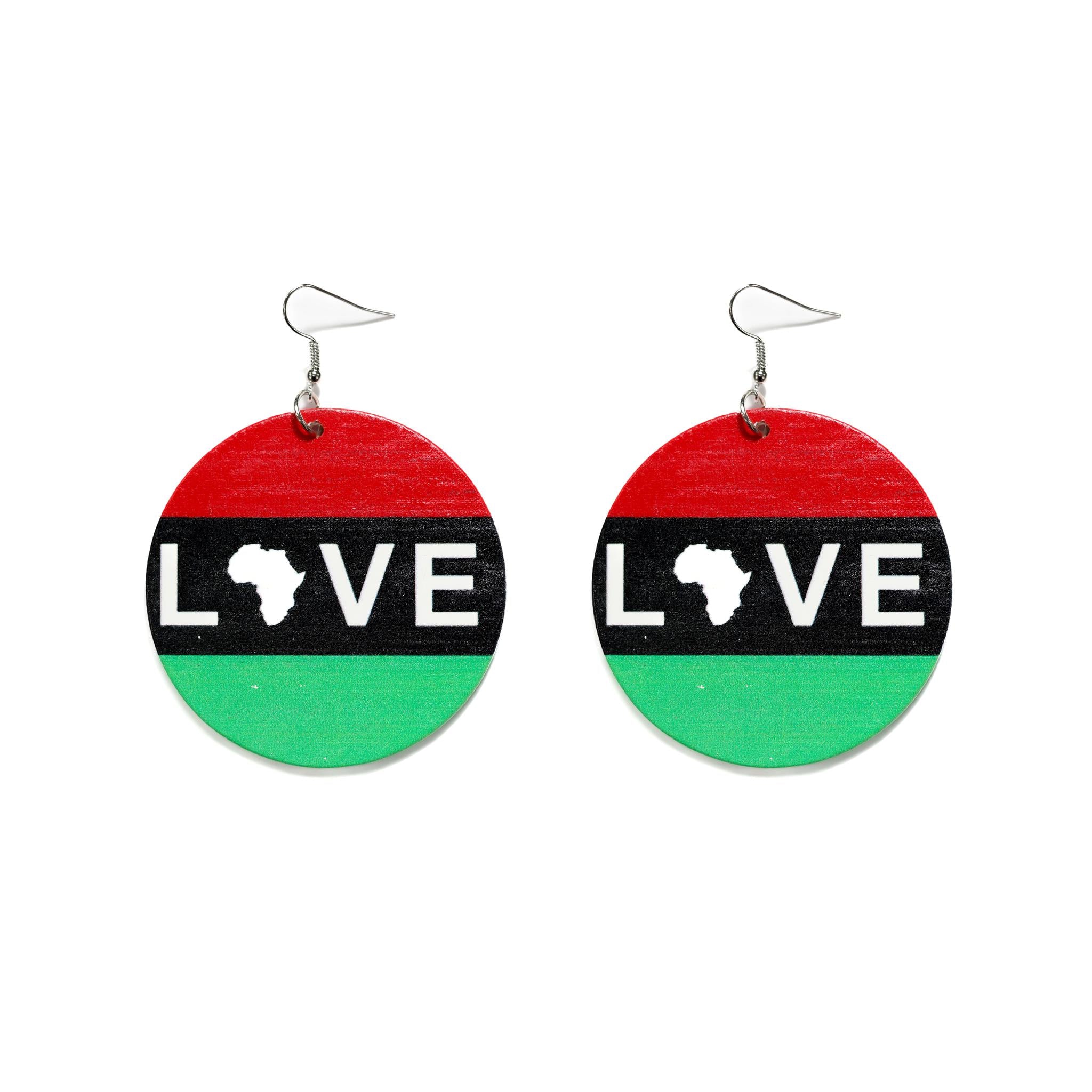 Love Wooden Earring