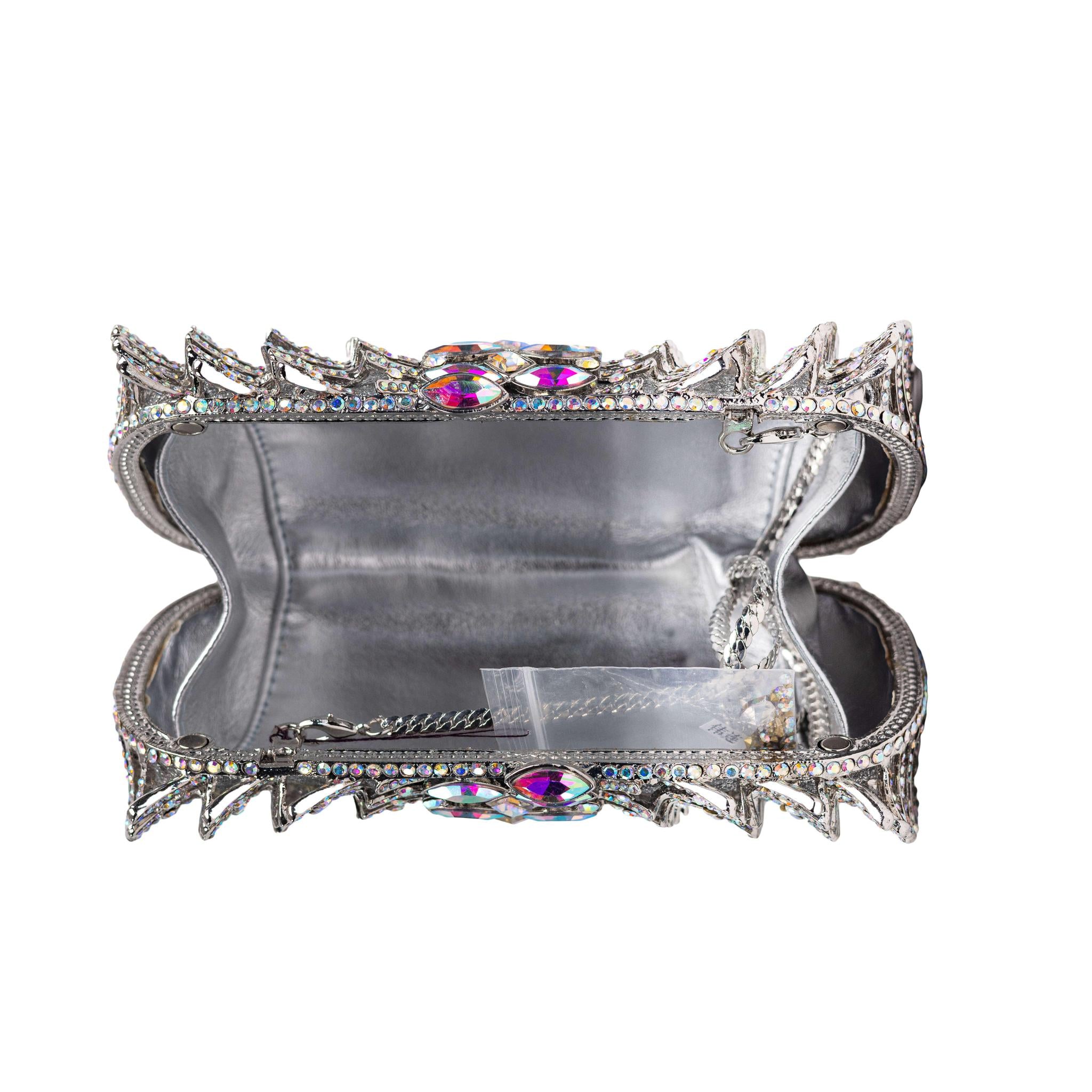 Silver Diamonds Clutch Purse