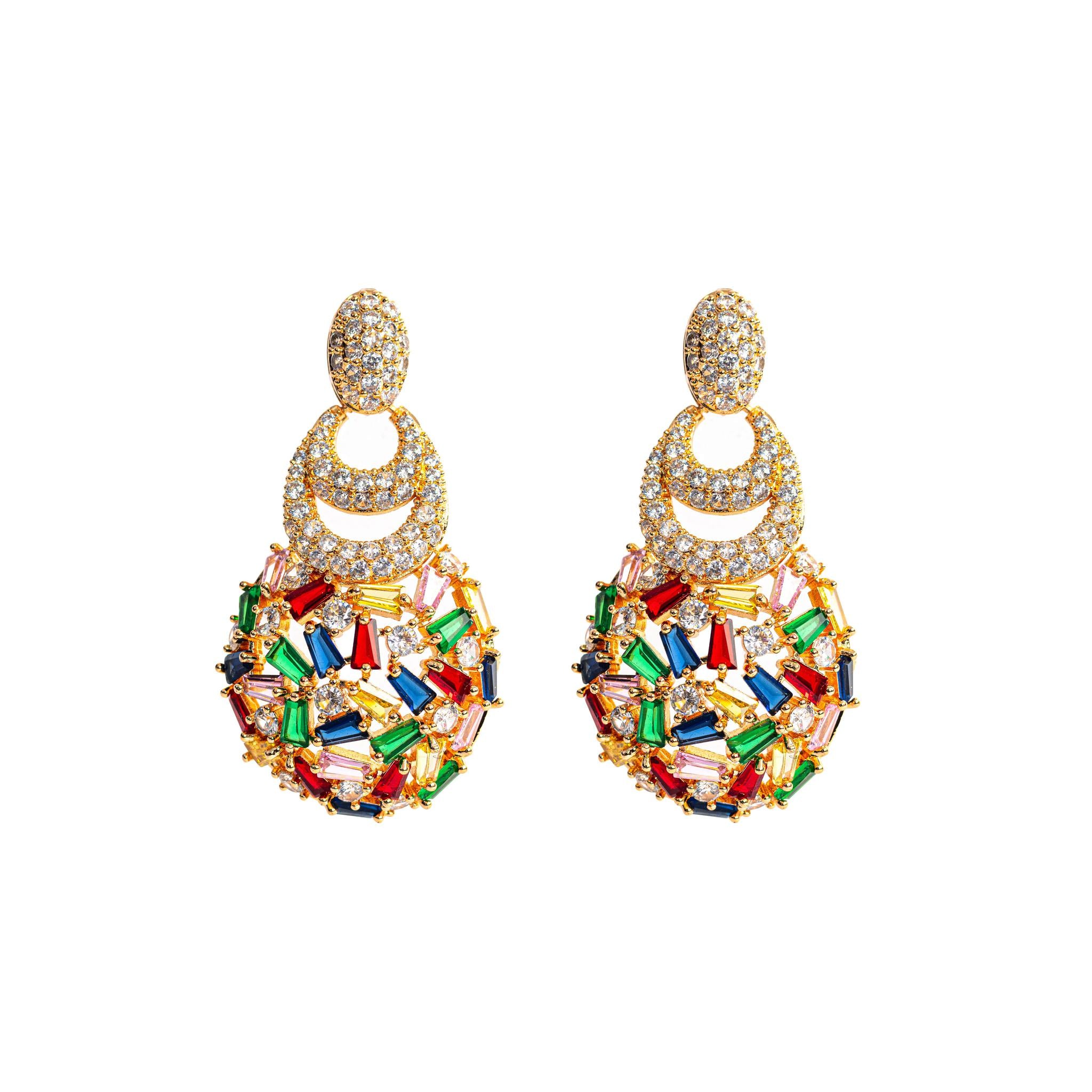 Gold Multi Drop Earring