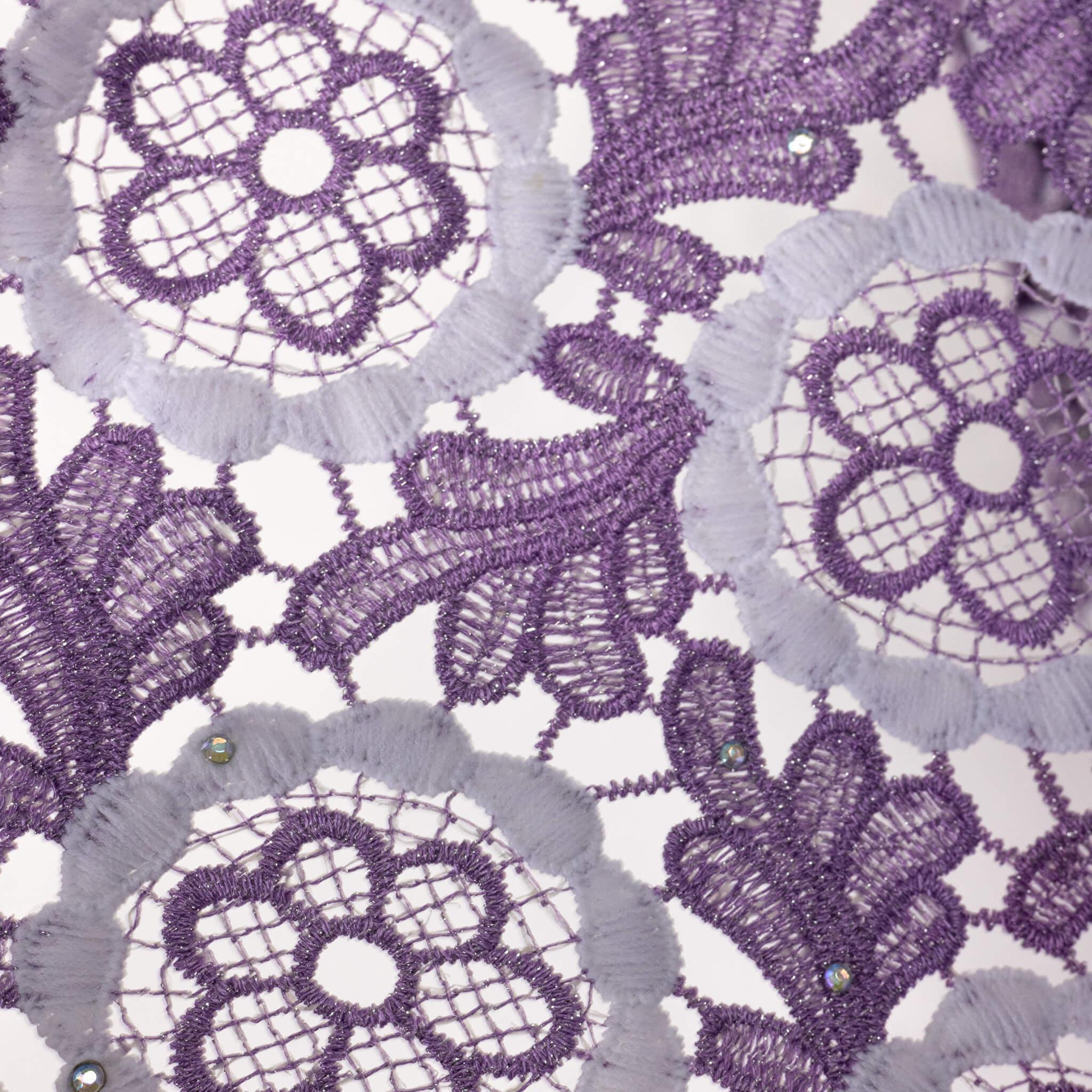 Purple & White Guipure/Cod Lace