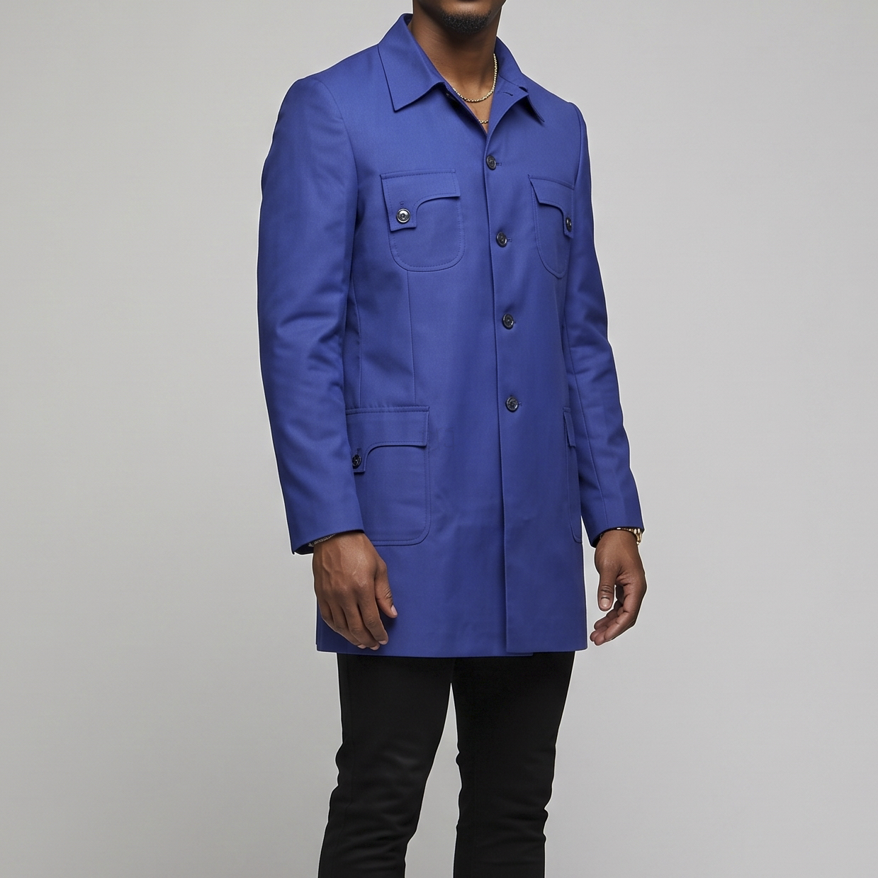 Men's Blue Collared Shirt