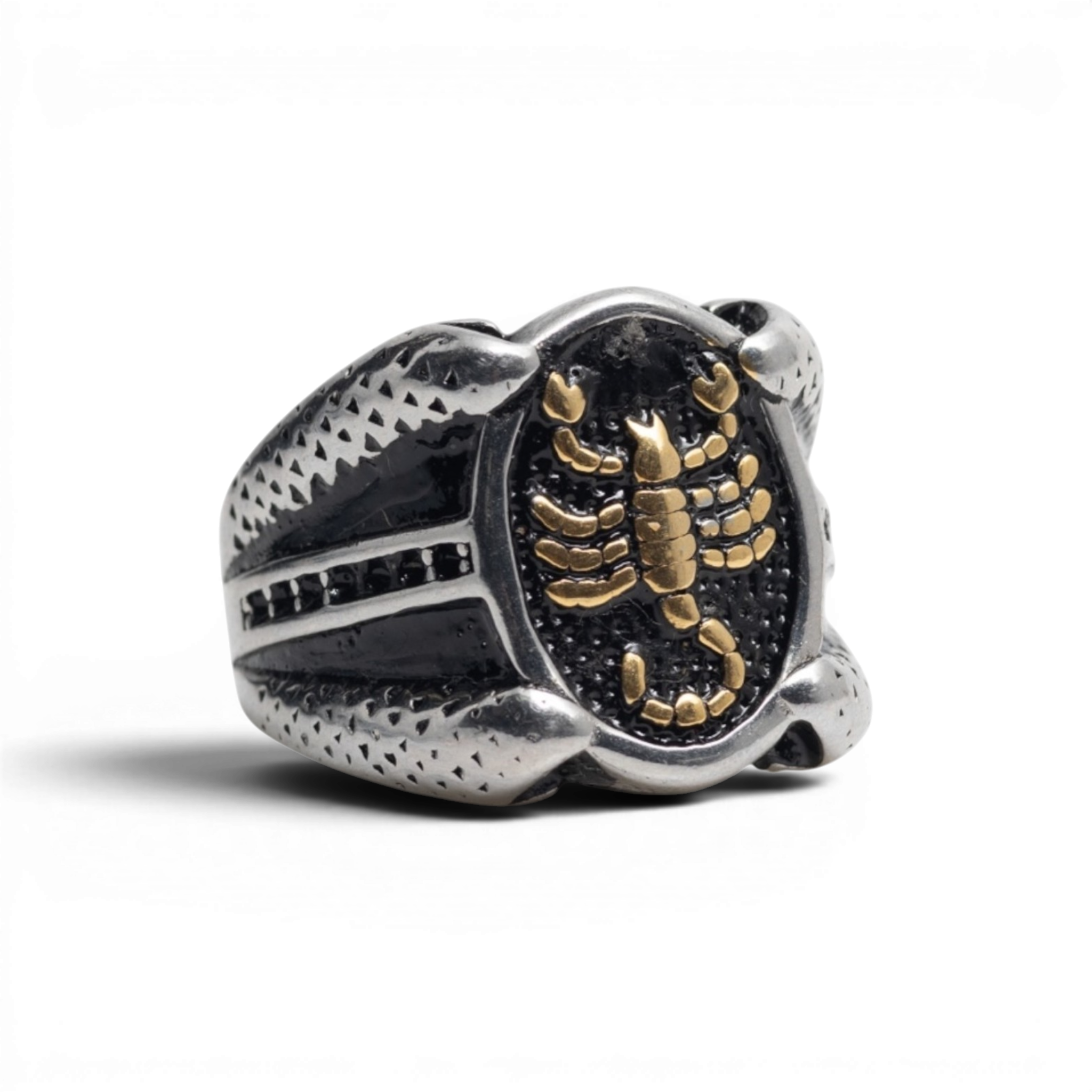 Two-Tone Scorpion Signet Statement Ring