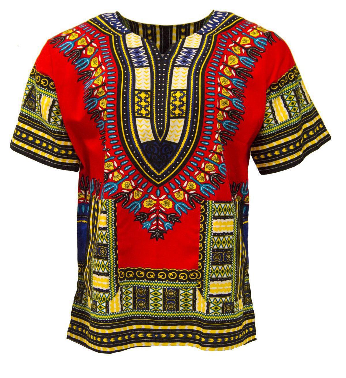 Red - African Dashiki Shirt