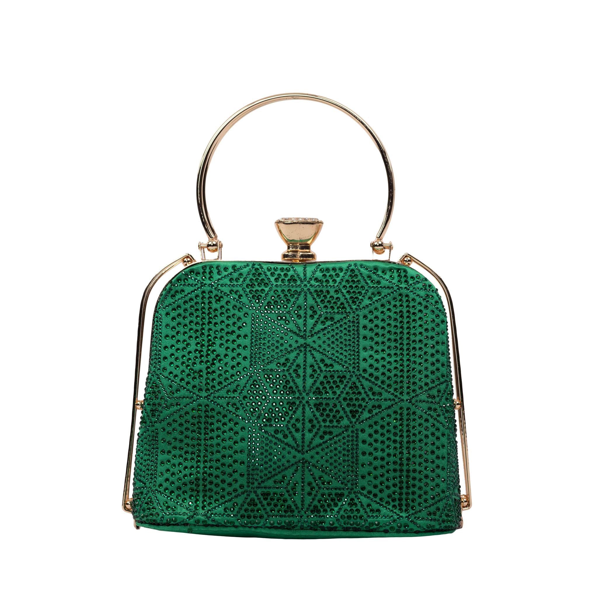 Green Box Shaped Clutch Purse