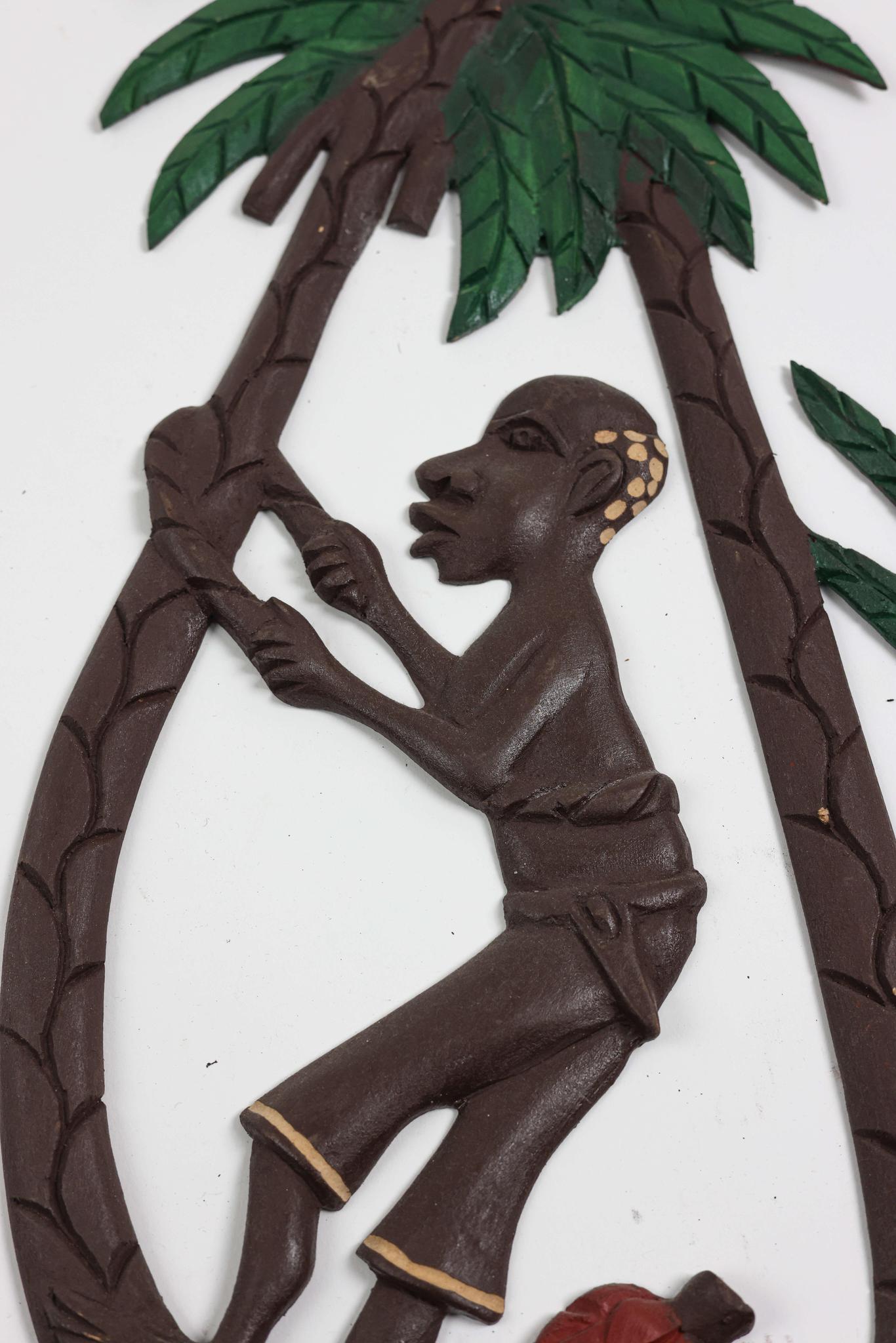 Hand-Carved African Tree Climber