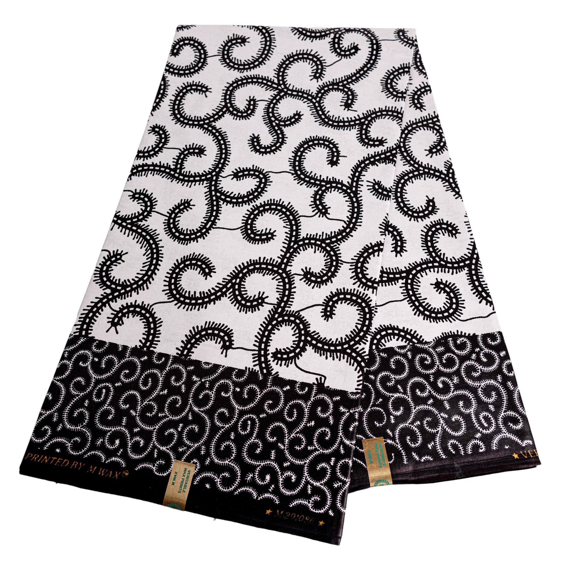 Soft Form Black and White Ankara Fabric