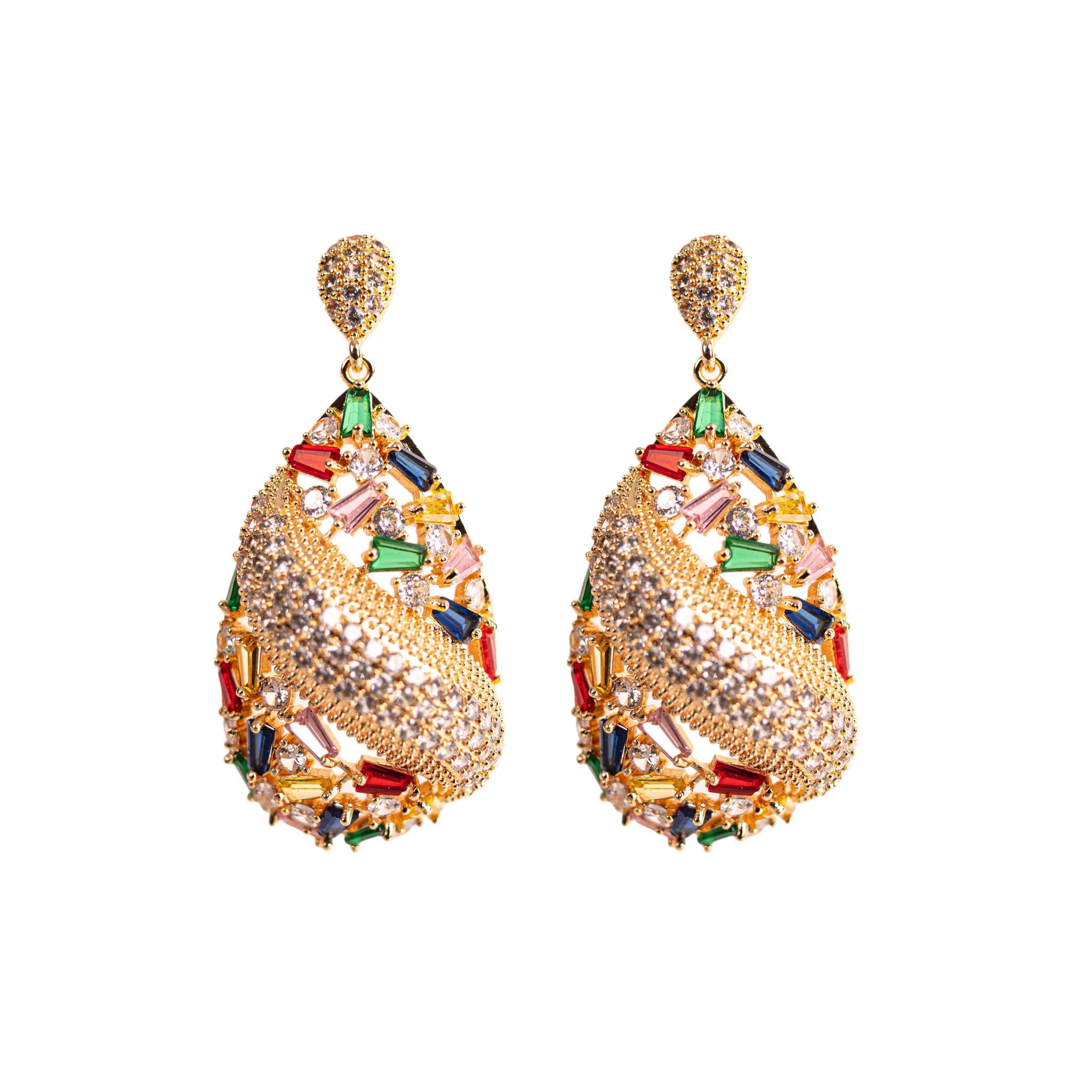 Gold Multi Drop Earring