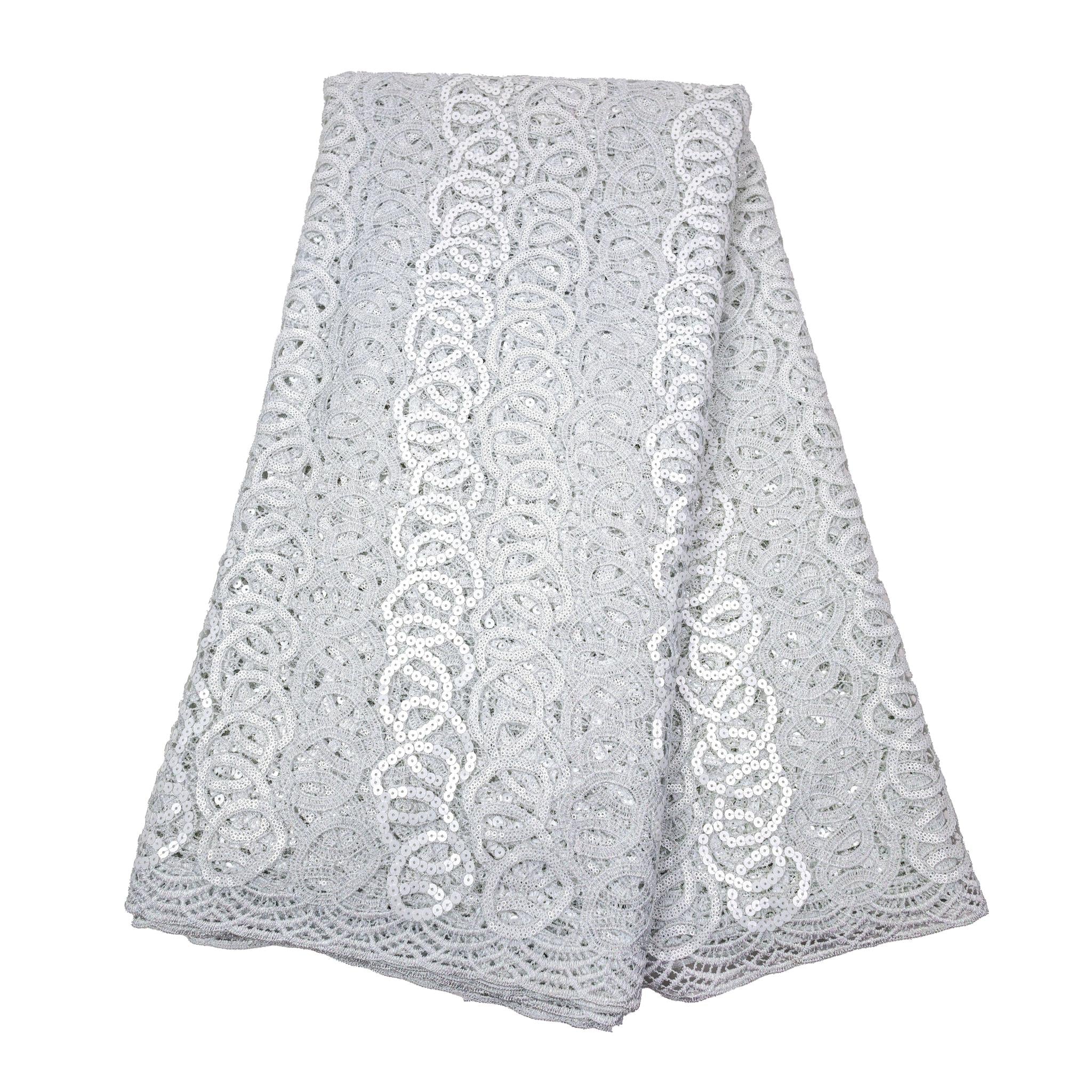 White Oval Layered Cord Lace