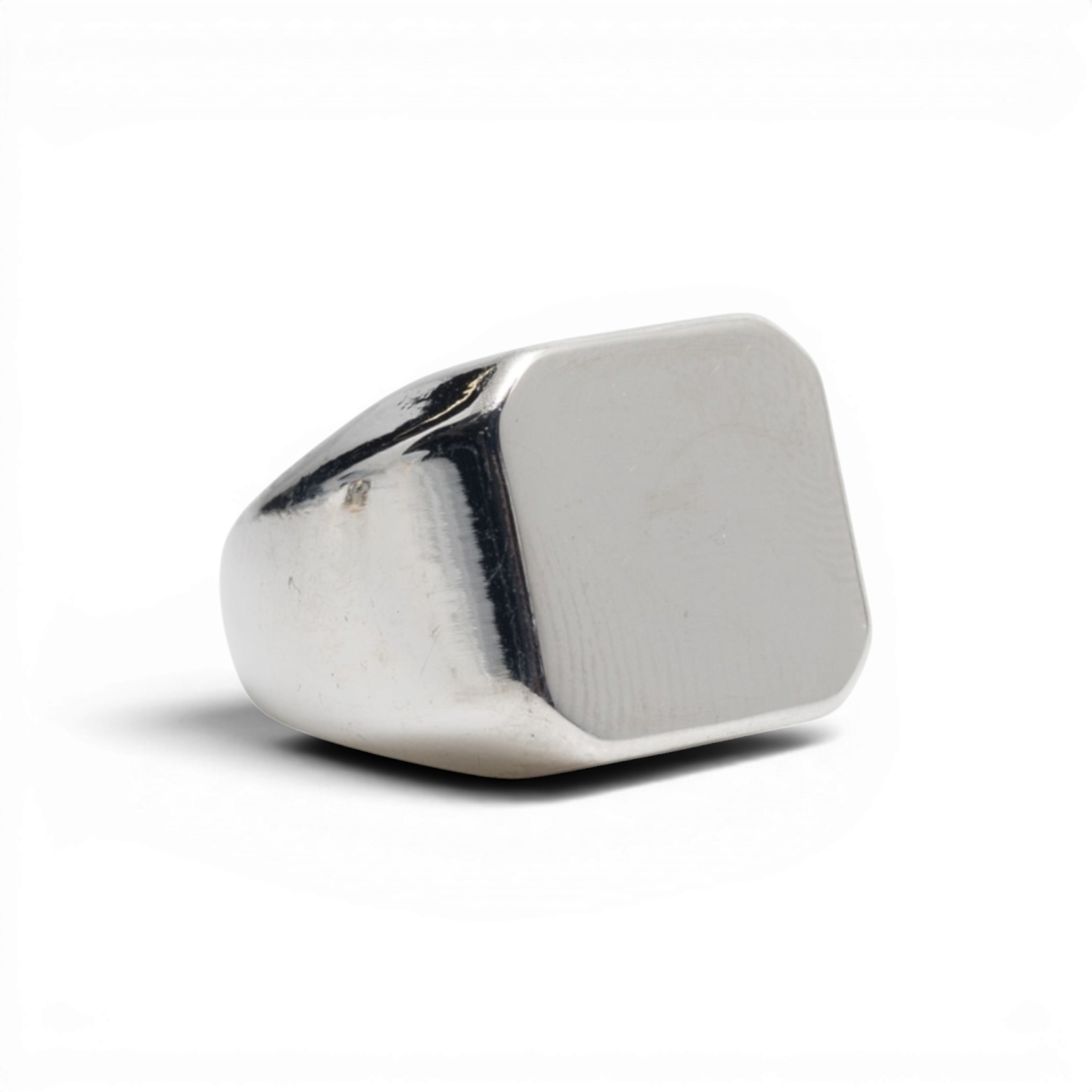 Modern Polished Silver Signet Ring