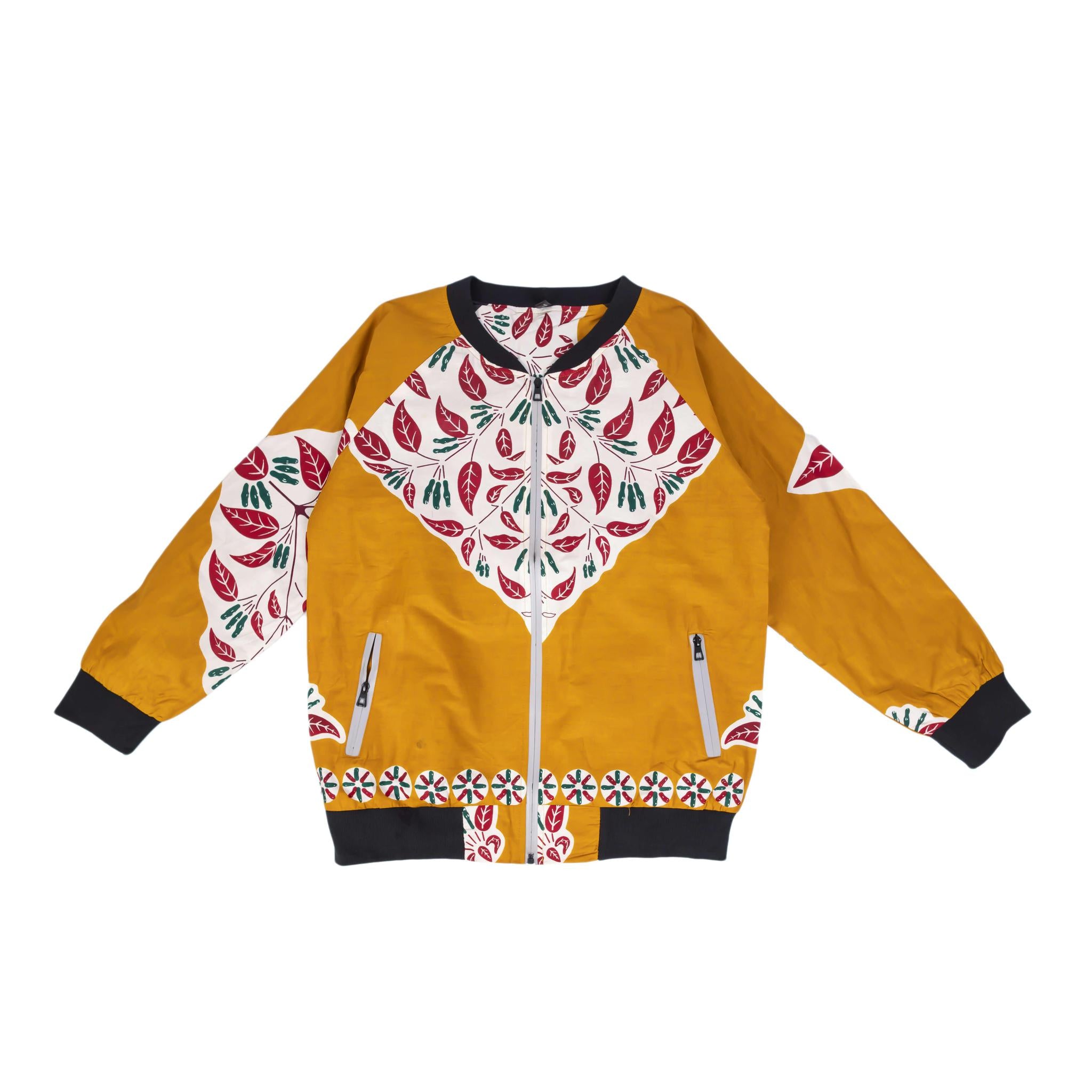 Yellow & White Bomber Jacket