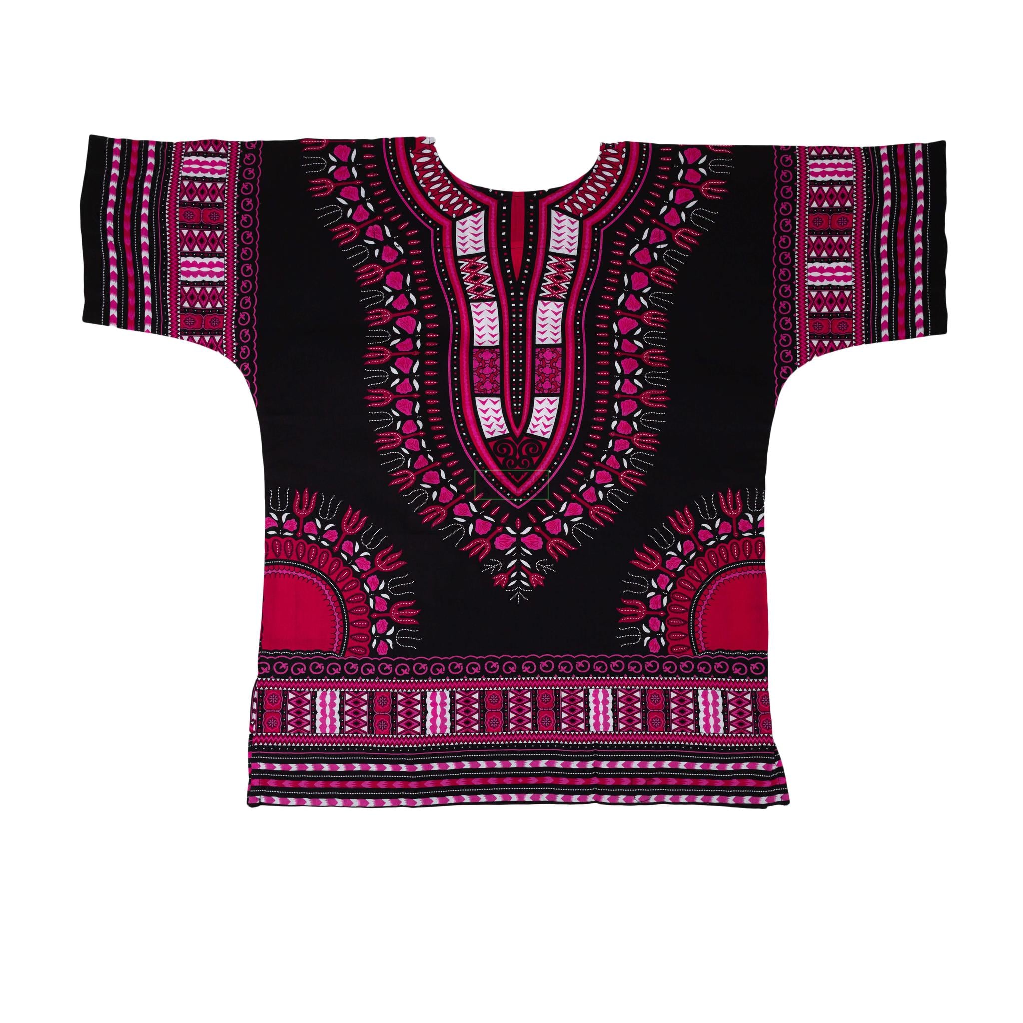 Black & Pink- African Dashiki Shirt