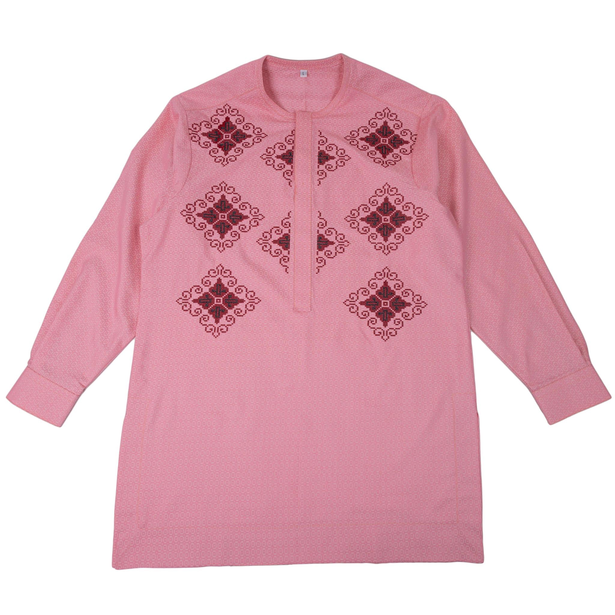 Pink w/Wine Embroidery Senator Suit