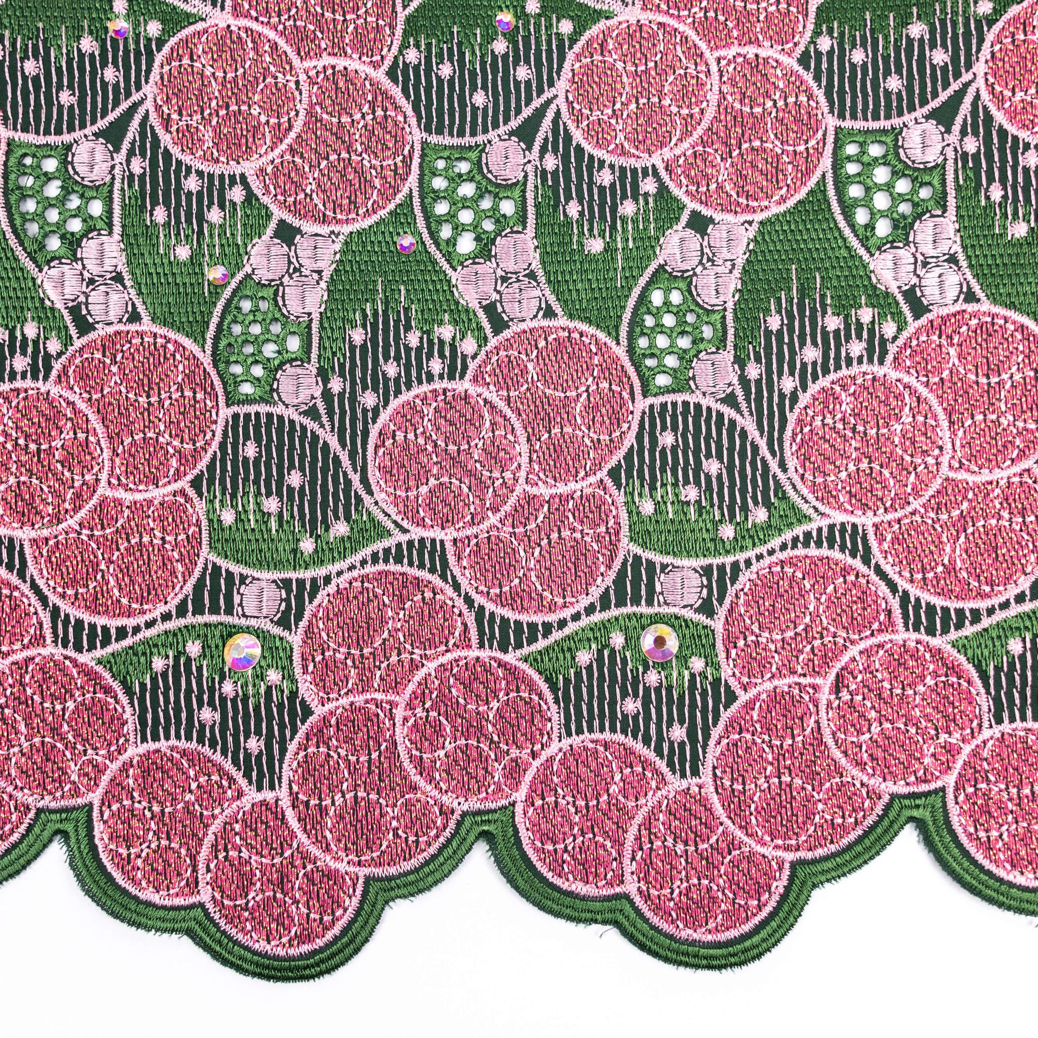 Green & Pink Cotton Lace