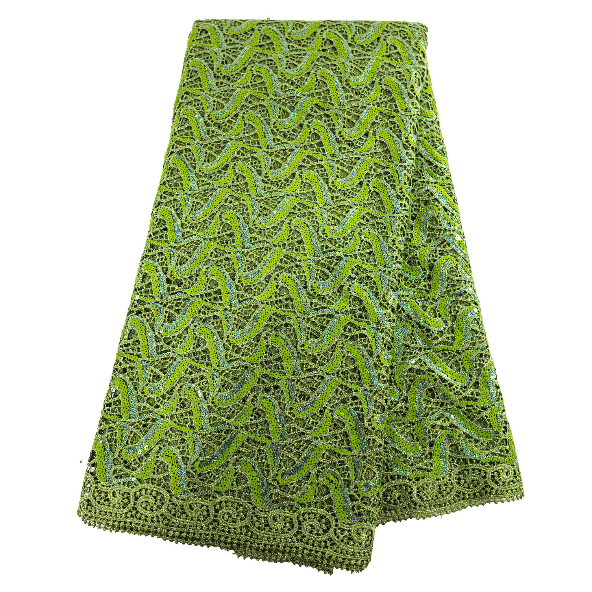 Green Sequence Cord Lace