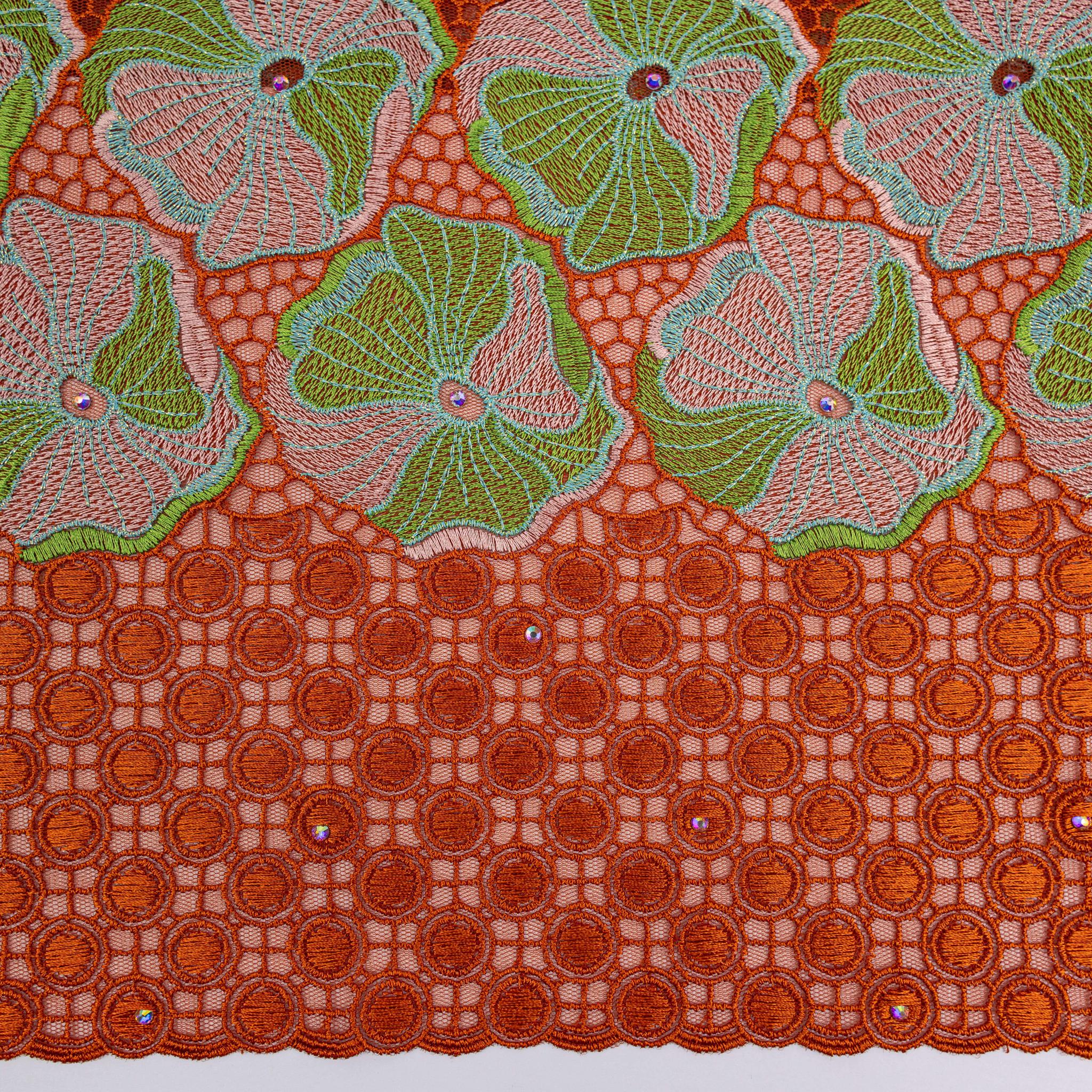 Green & Orange Net Lace