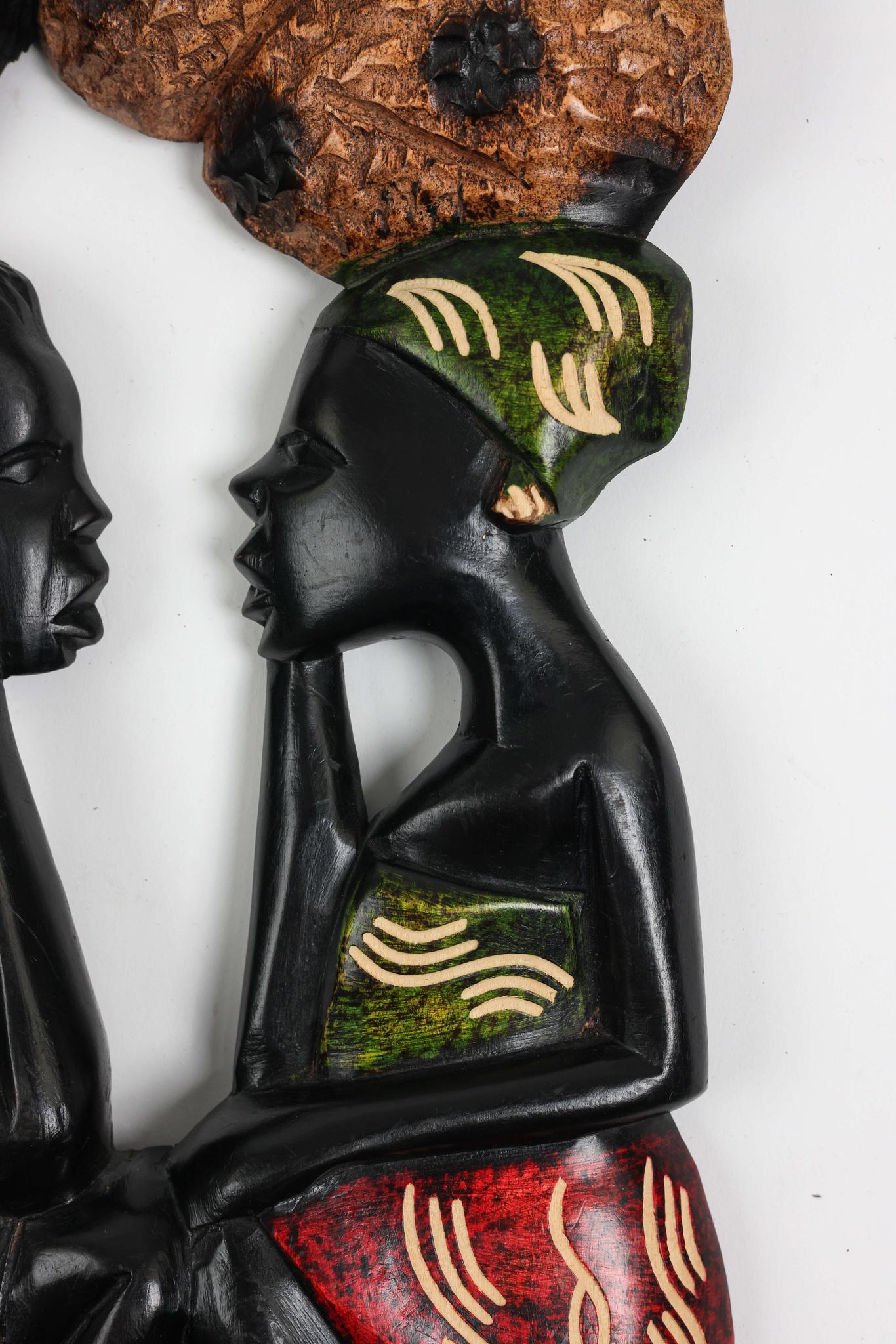 Hand-Carved Wall Art - African Couple