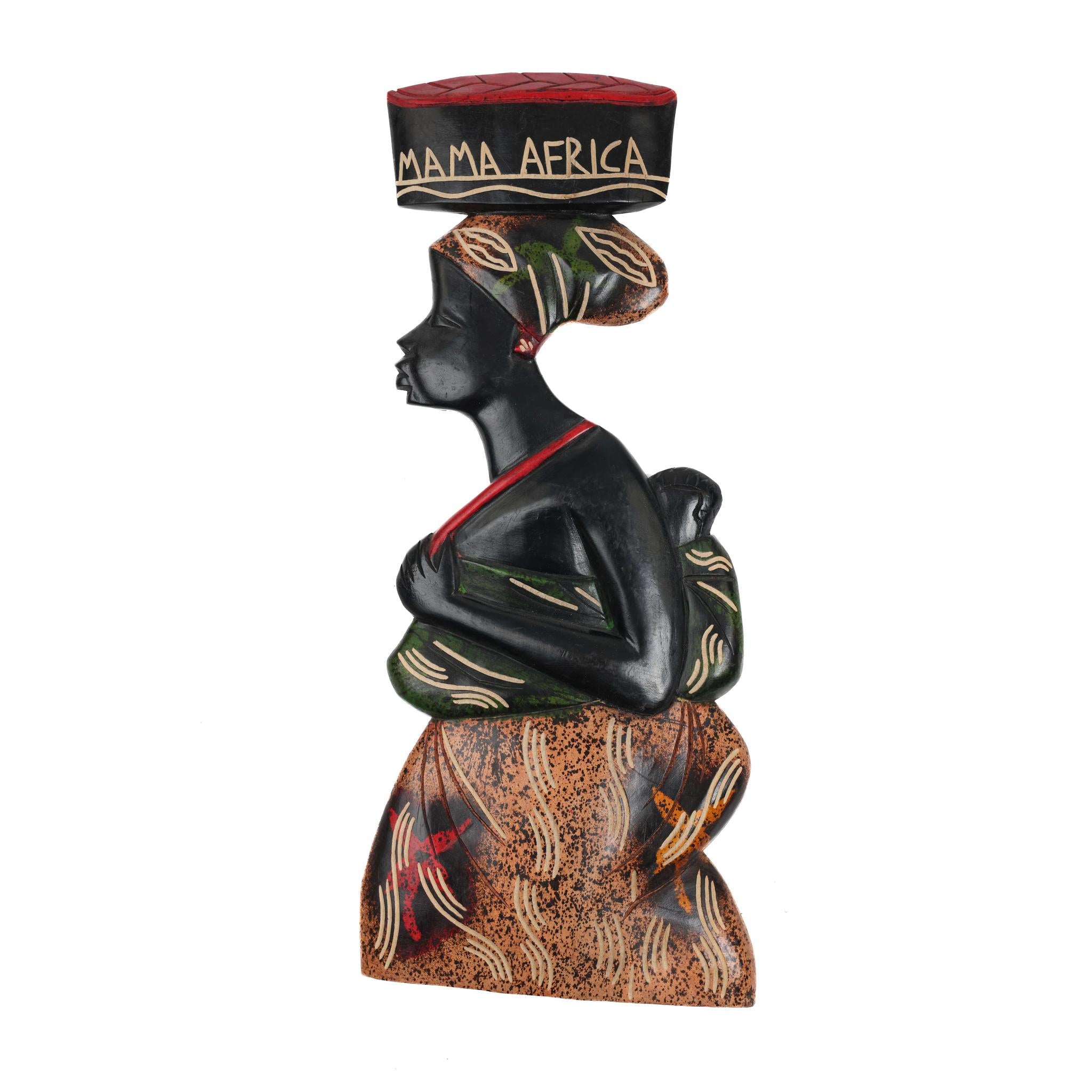 Hand-Carved Mama Africa Wall Sculpture - Large