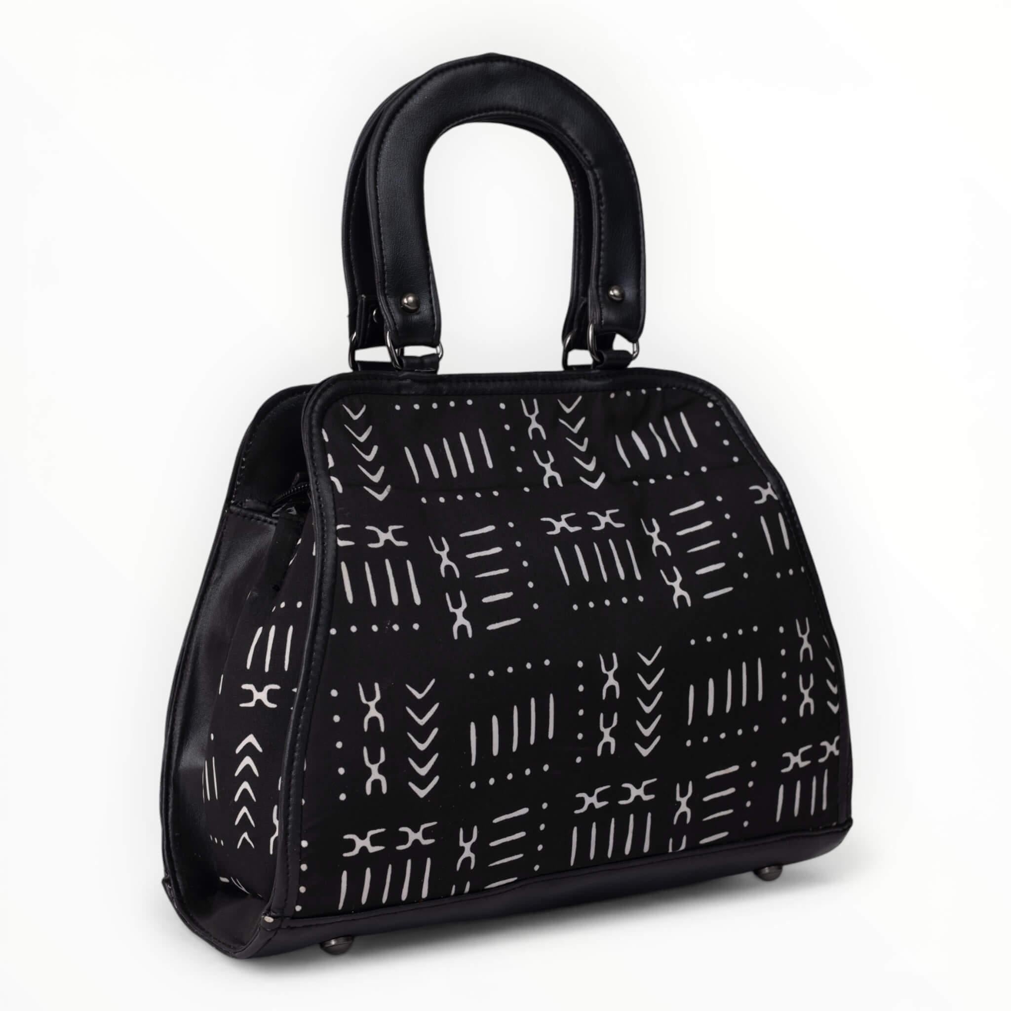 Black & White Mud Print Handbag