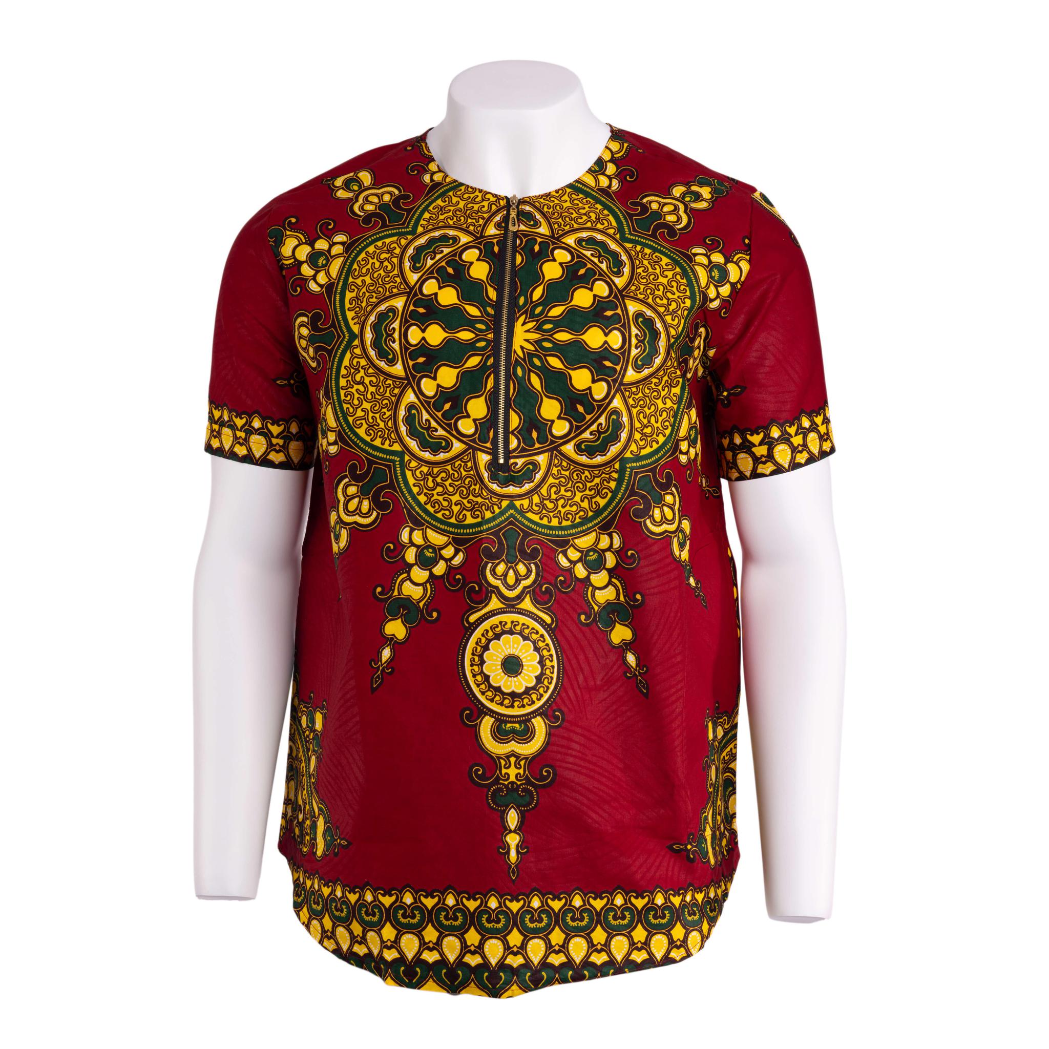 Red & Yellow Dashiki Men's Top