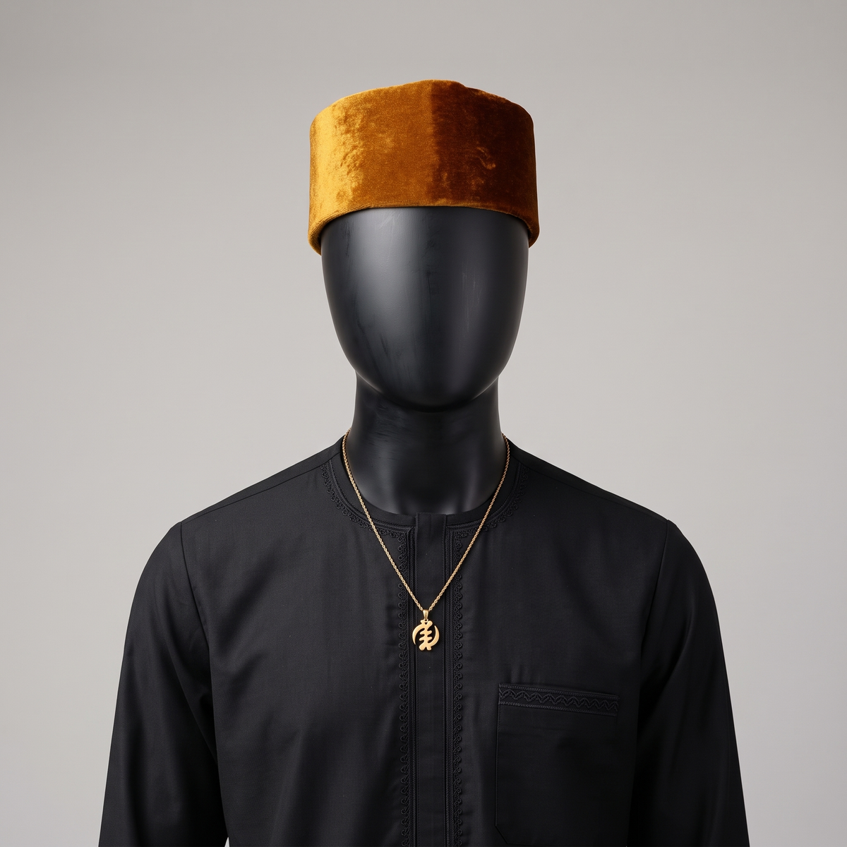 Gold  Velvet Nigerian Cap