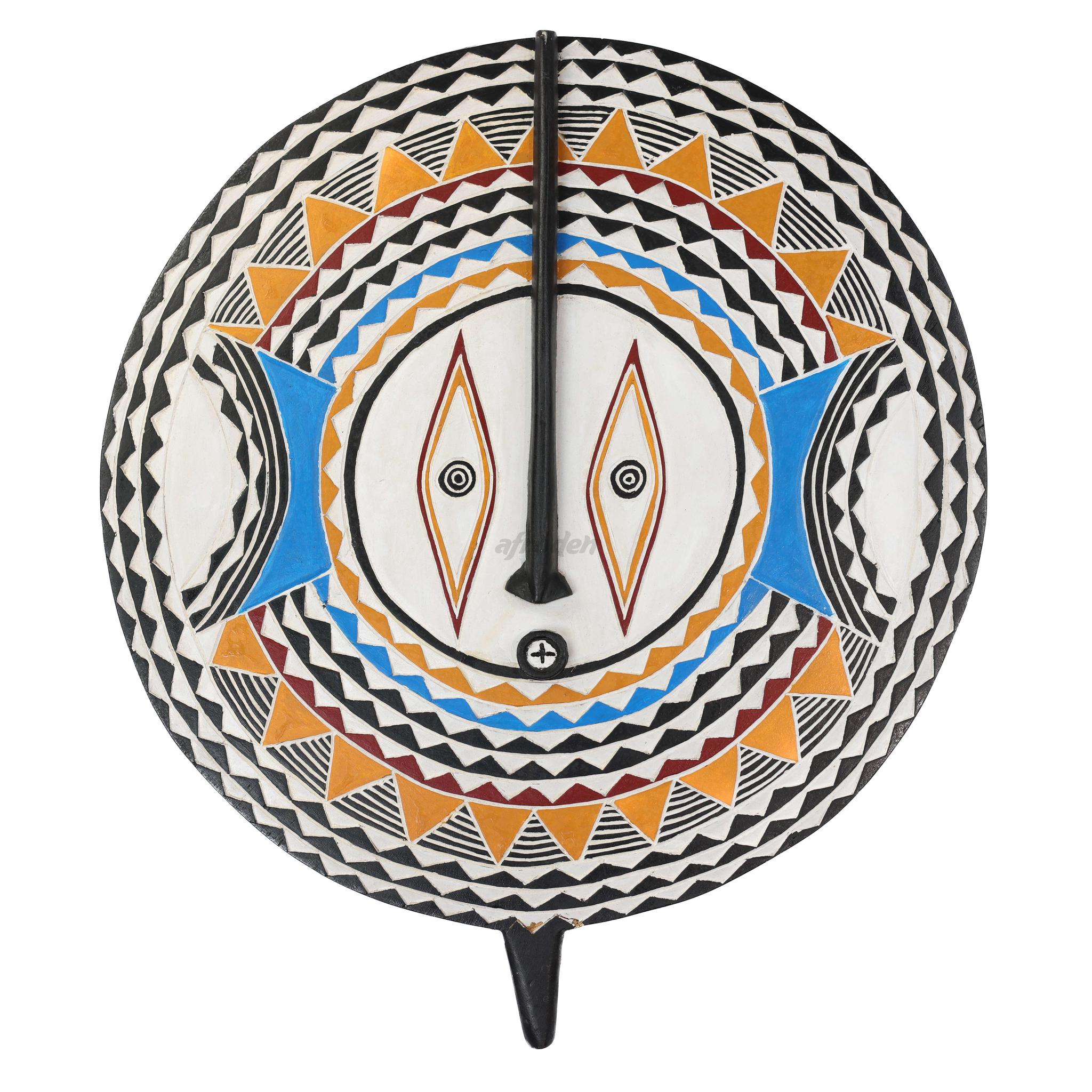 Hand-Carved Wall Bwa Sun Mask (Bobo) - 24.5"