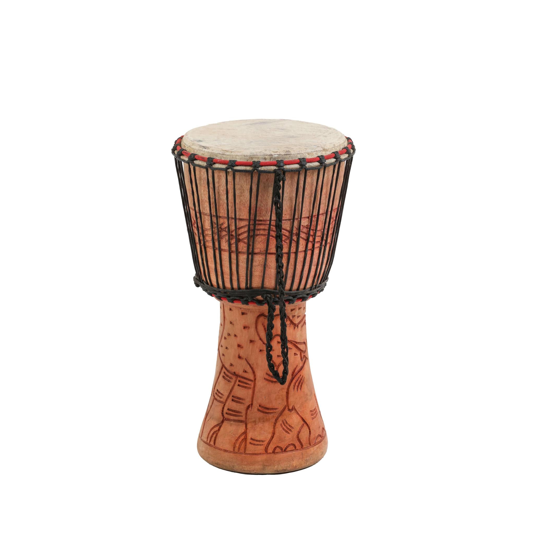 Elephant Wood Carving - Djembe Drum - Small