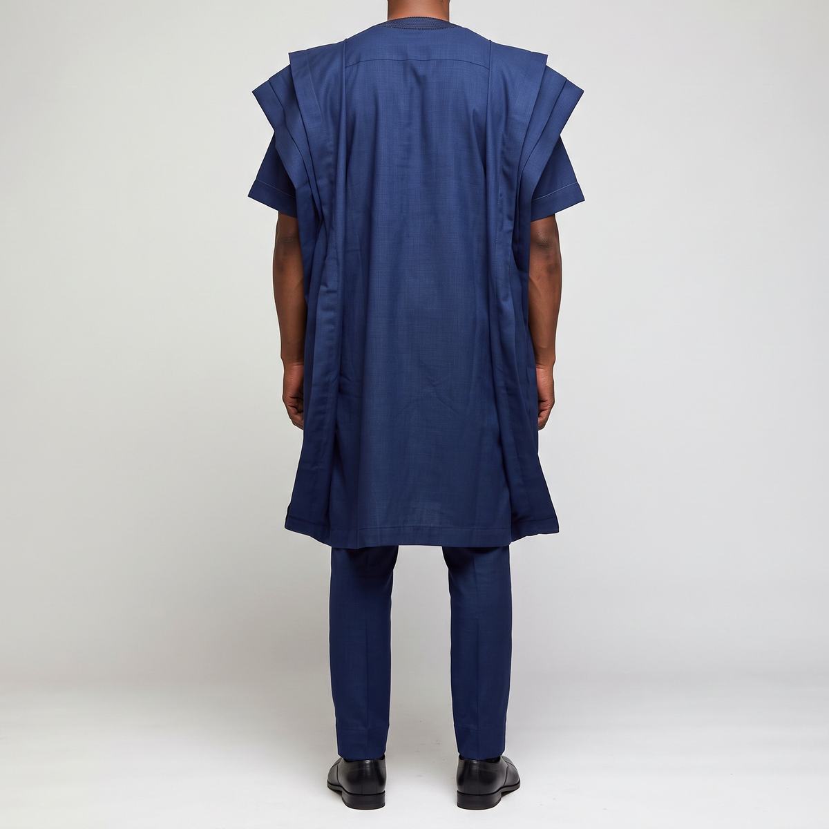 Navy & Gold Embroidered 3-Piece Agbada Suit