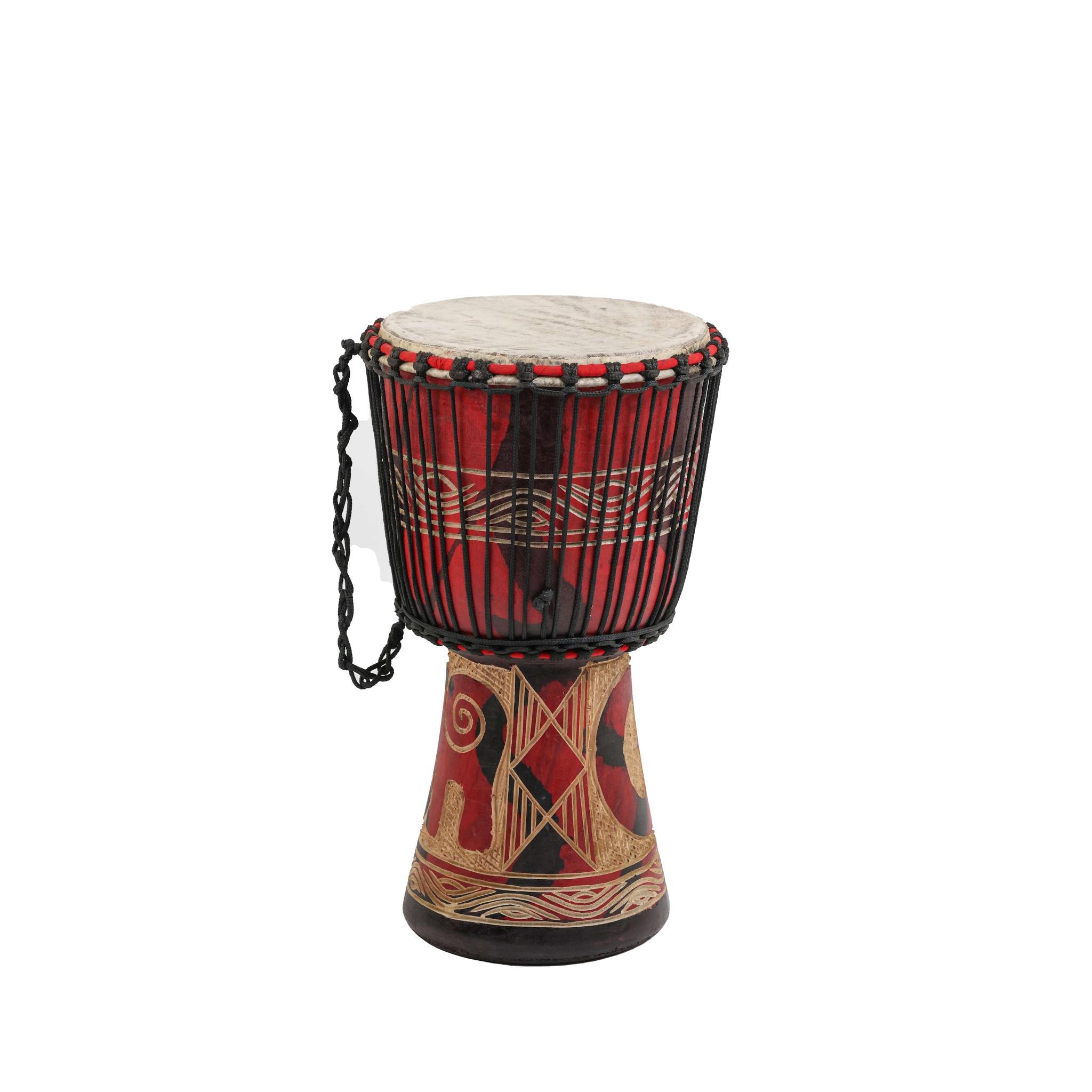 Nyame Biribi Wo Soro Wood Carving - Djembe Drum - Small
