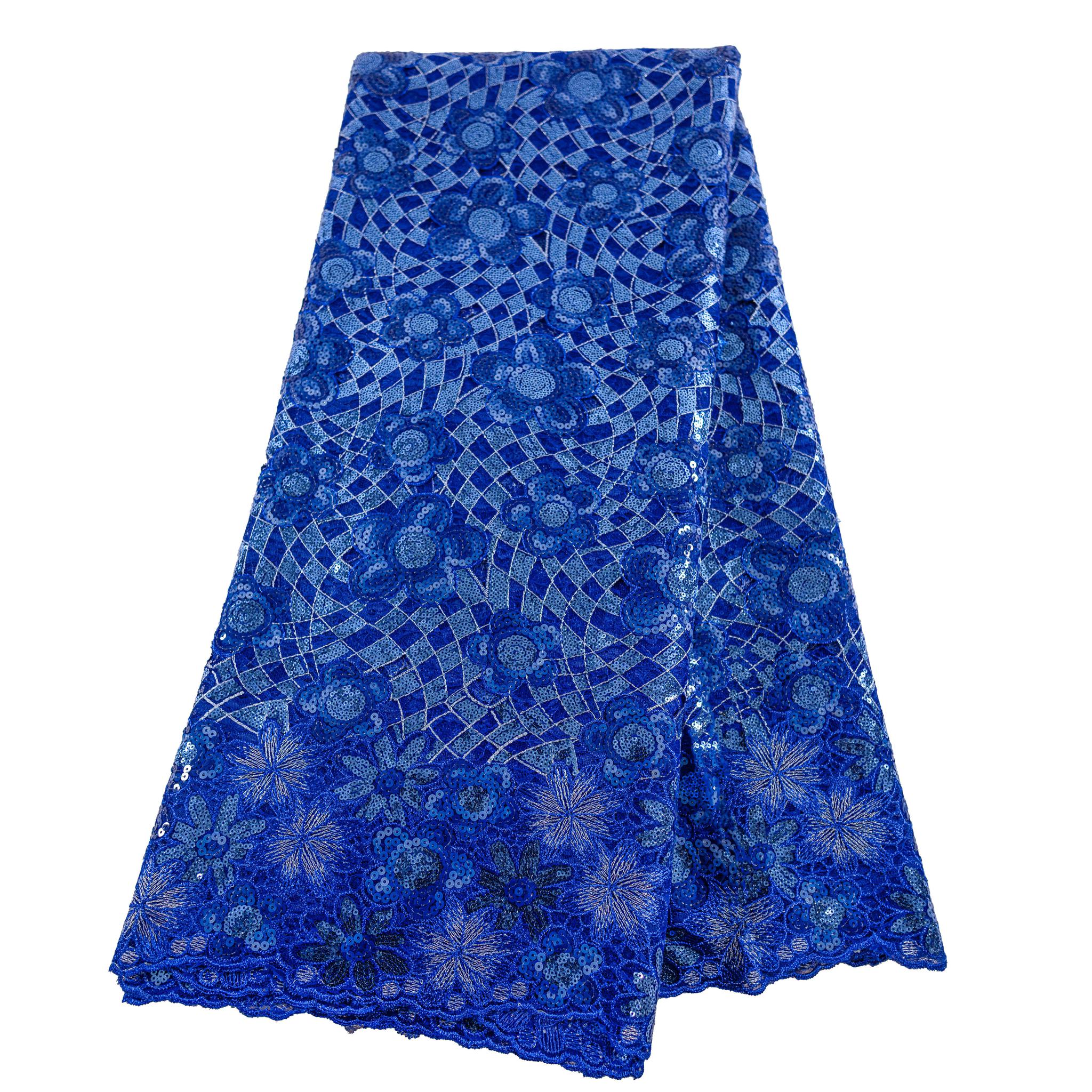 Blue Sequence Net Lace