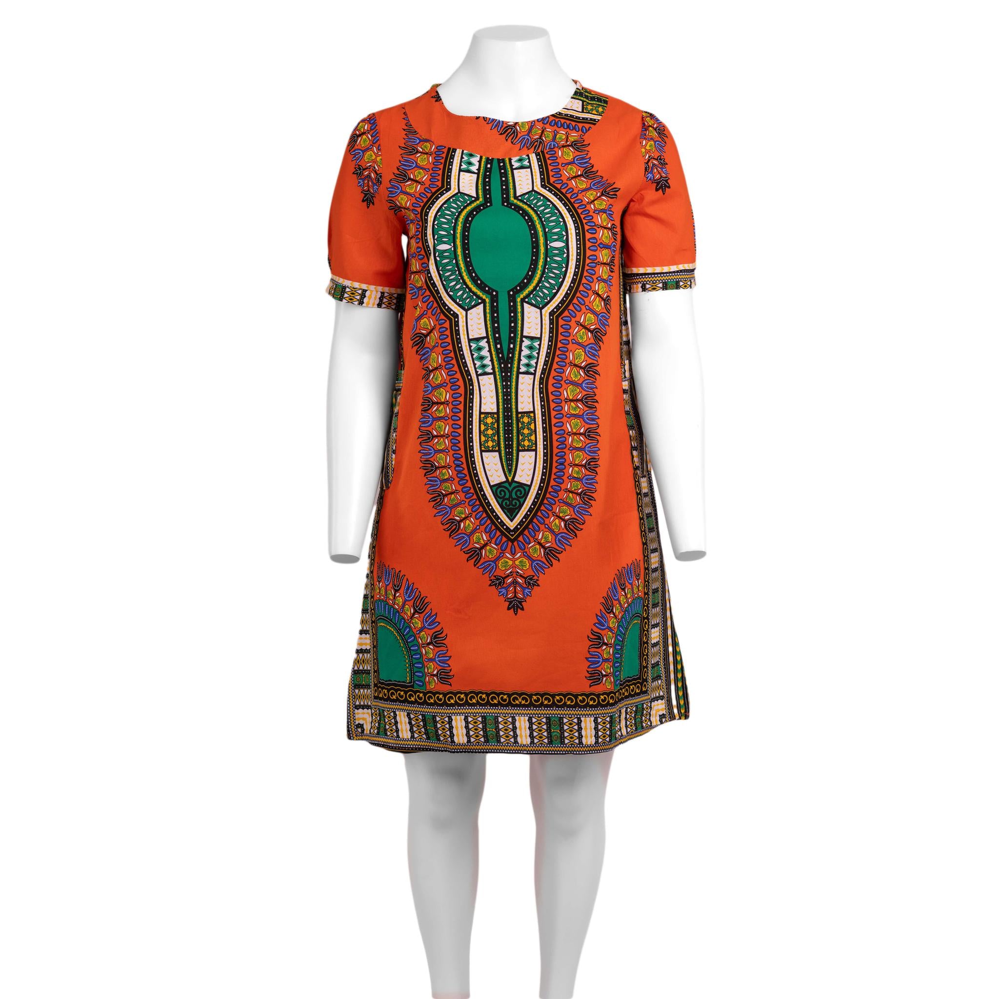 Orange Dashiki Dress