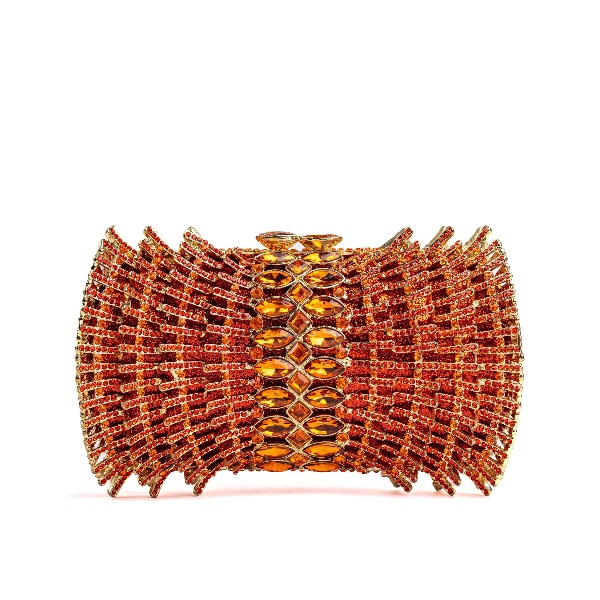 Orange Diamonds Clutch Purse