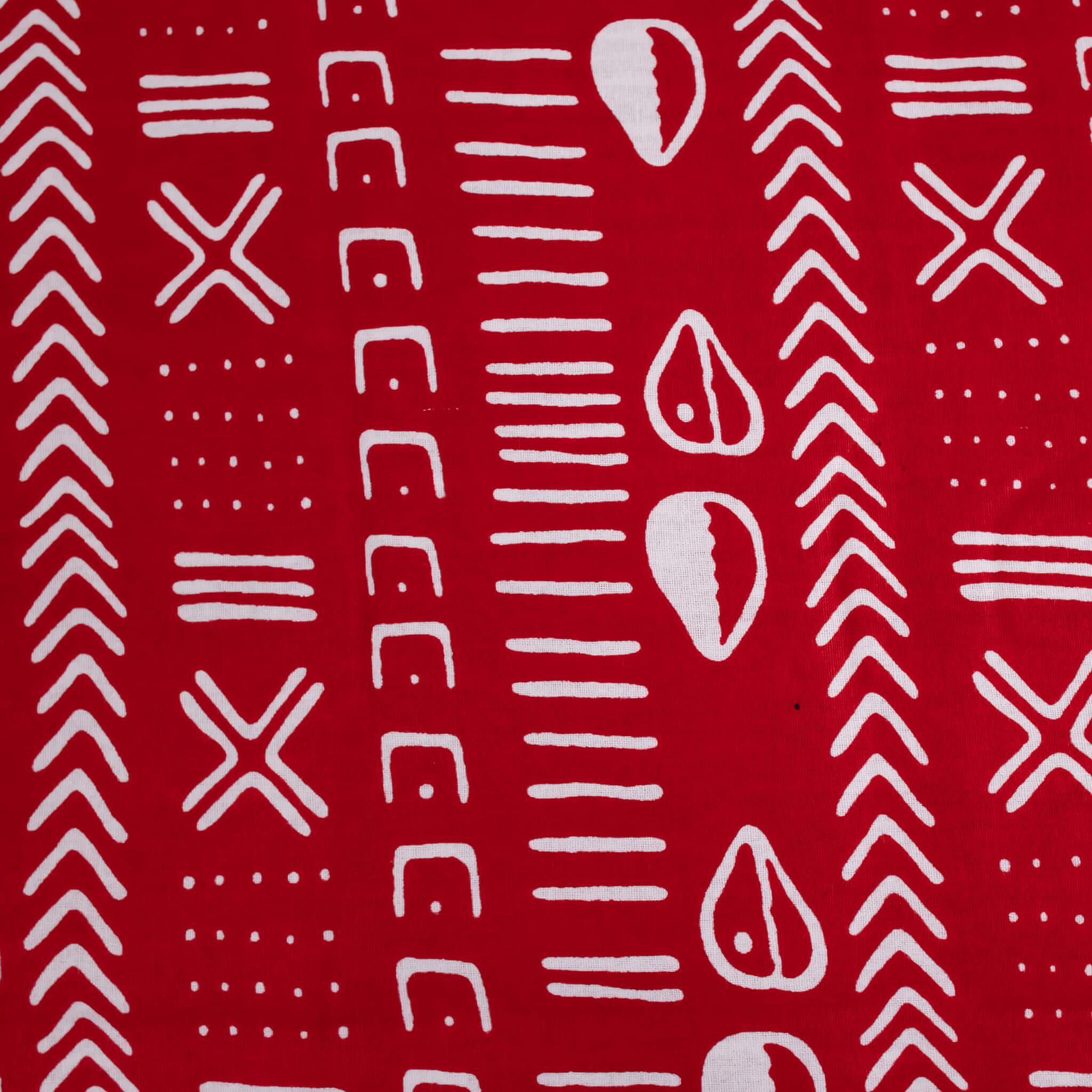 Crimson Bogolan Mud-cloth Style Wax Print (Ankara) – 6 Yards