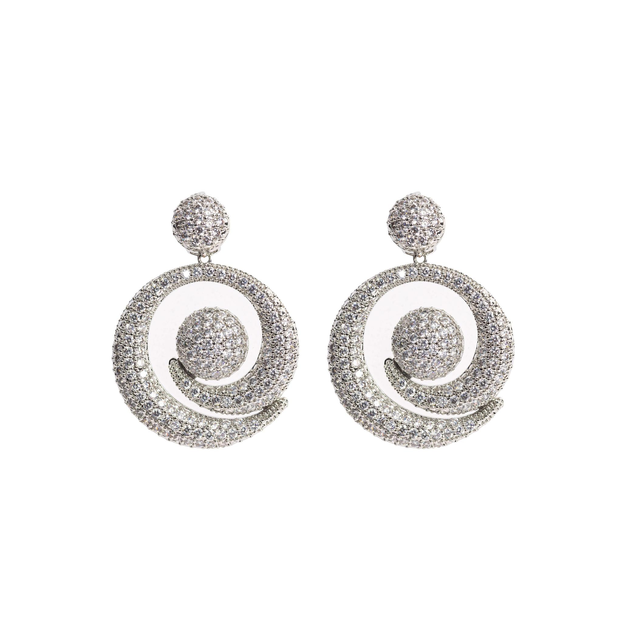 Silver Spiral Drop Earring