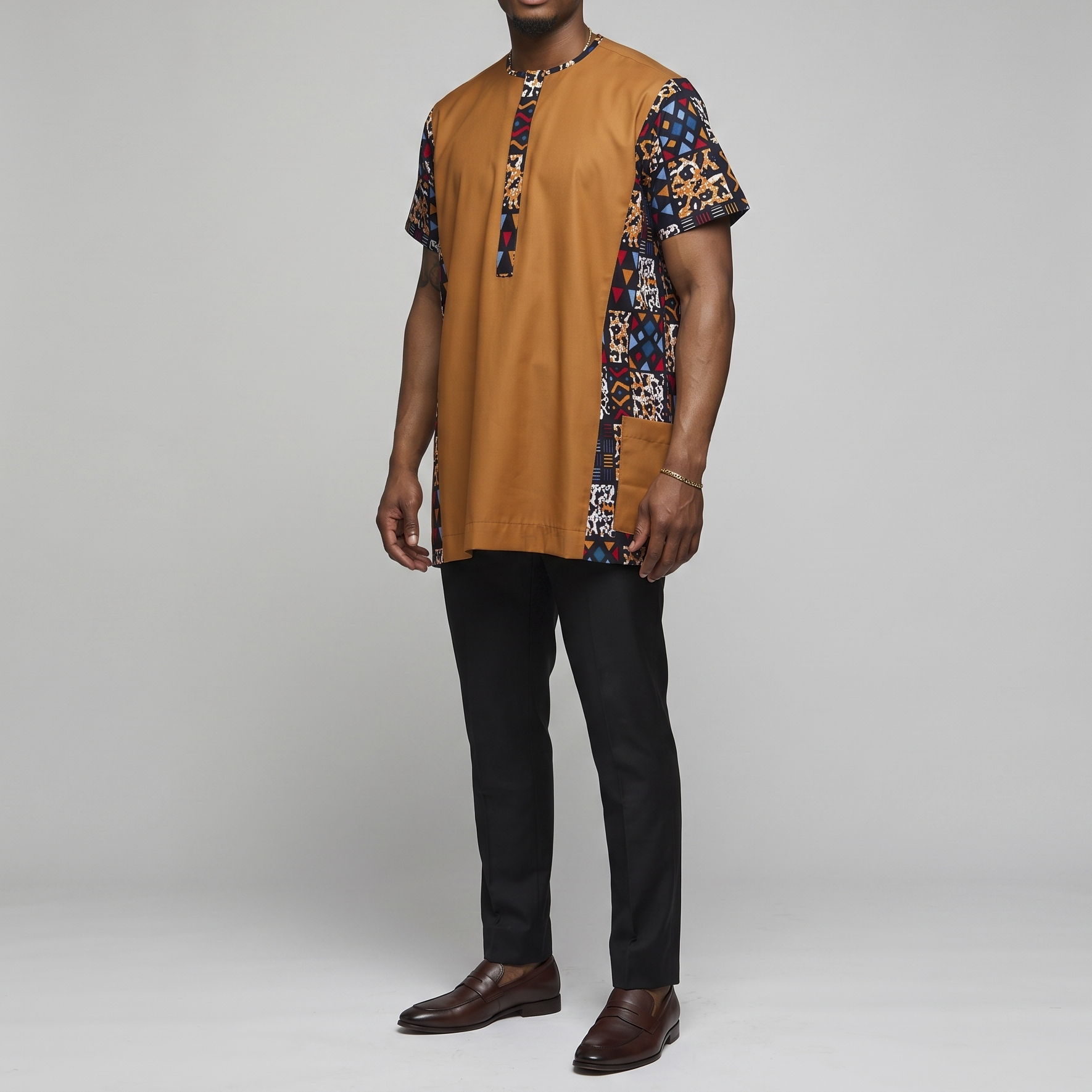 Ochre Men's Dashiki Pant Set