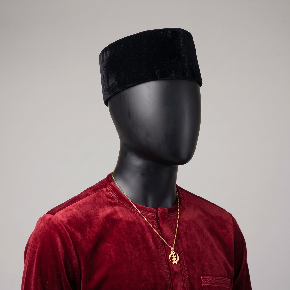 Black Velvet Traditional Nigerian Cap