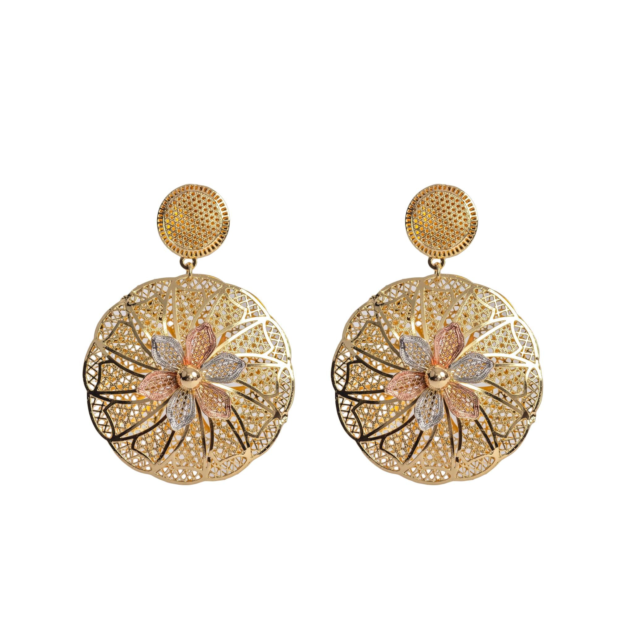 Gold, Silver & Rose Gold Drop Earring