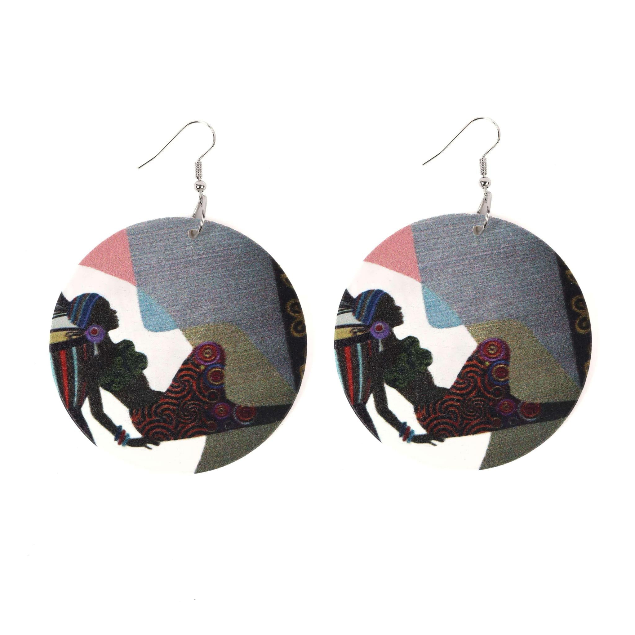 Serenity Circled Wooden Earring