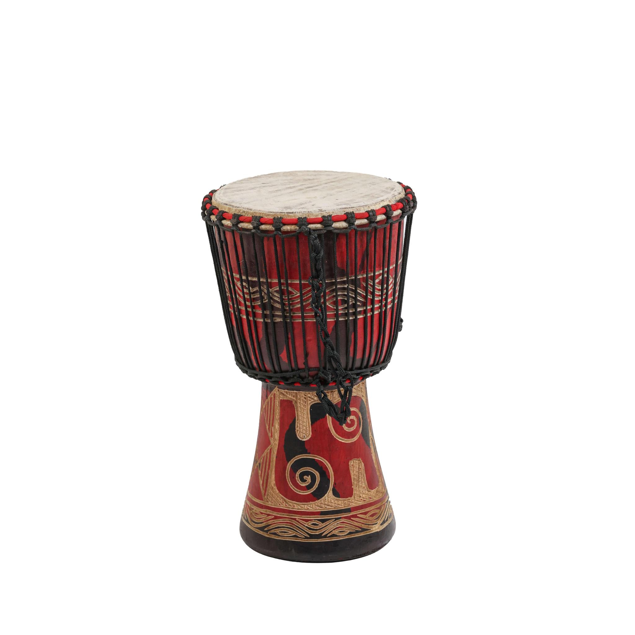 Nyame Biribi Wo Soro Wood Carving - Djembe Drum - Small