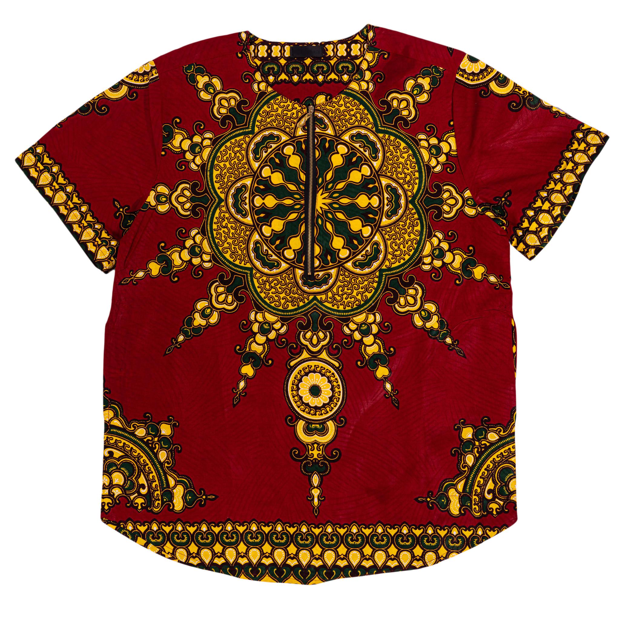 Red & Yellow Dashiki Men's Top