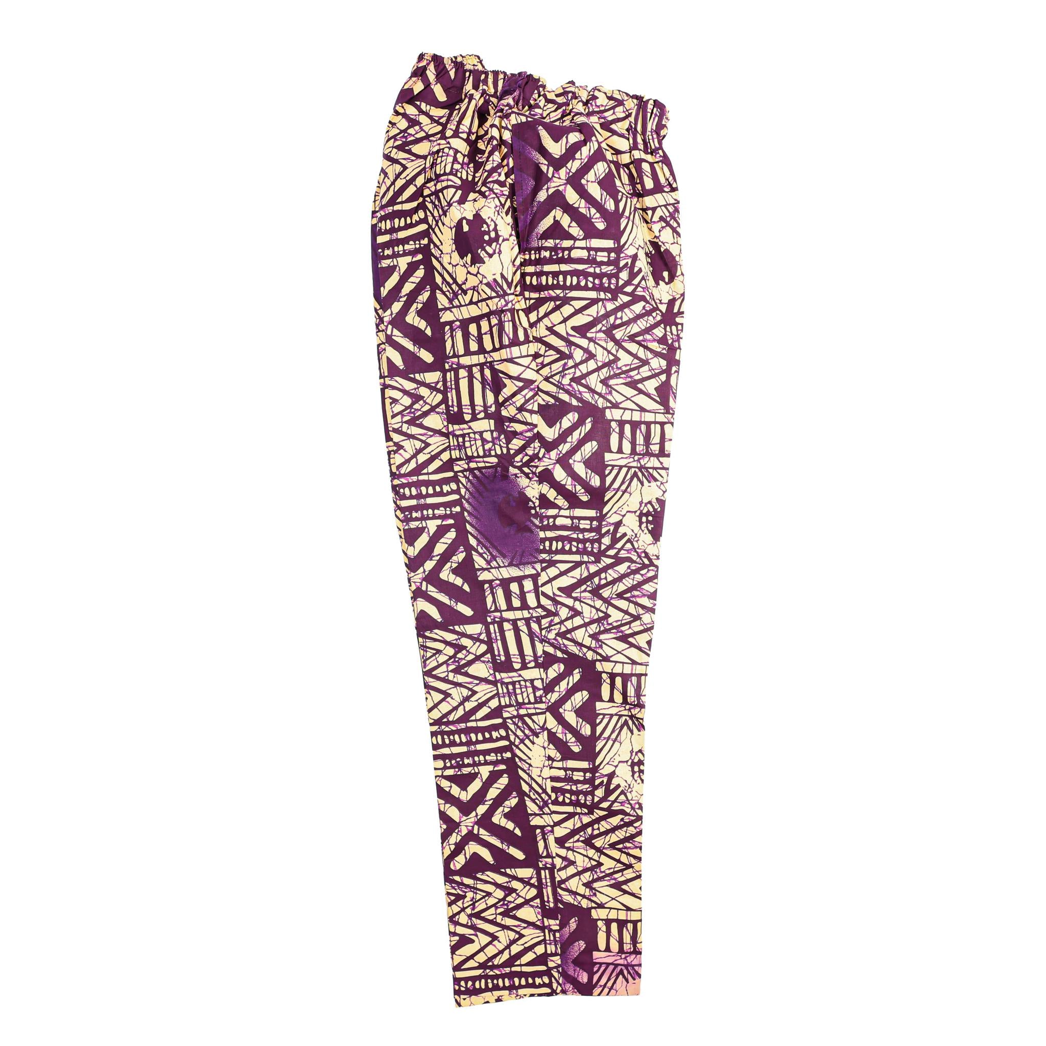 Purple & Cream Women's Dashiki Set