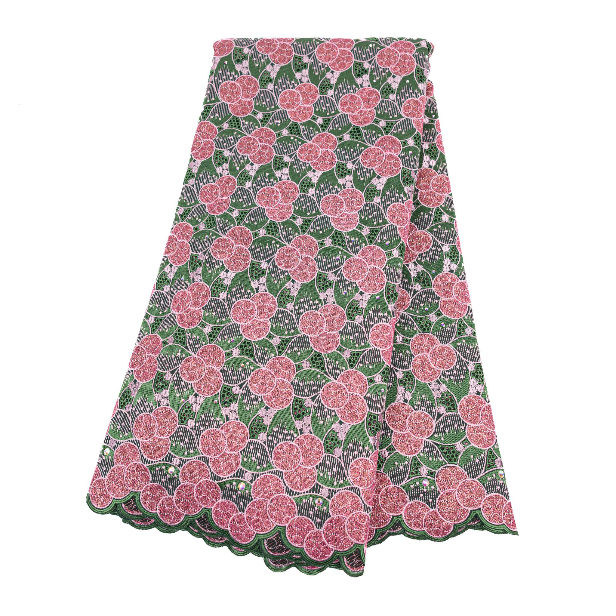 Green & Pink Cotton Lace