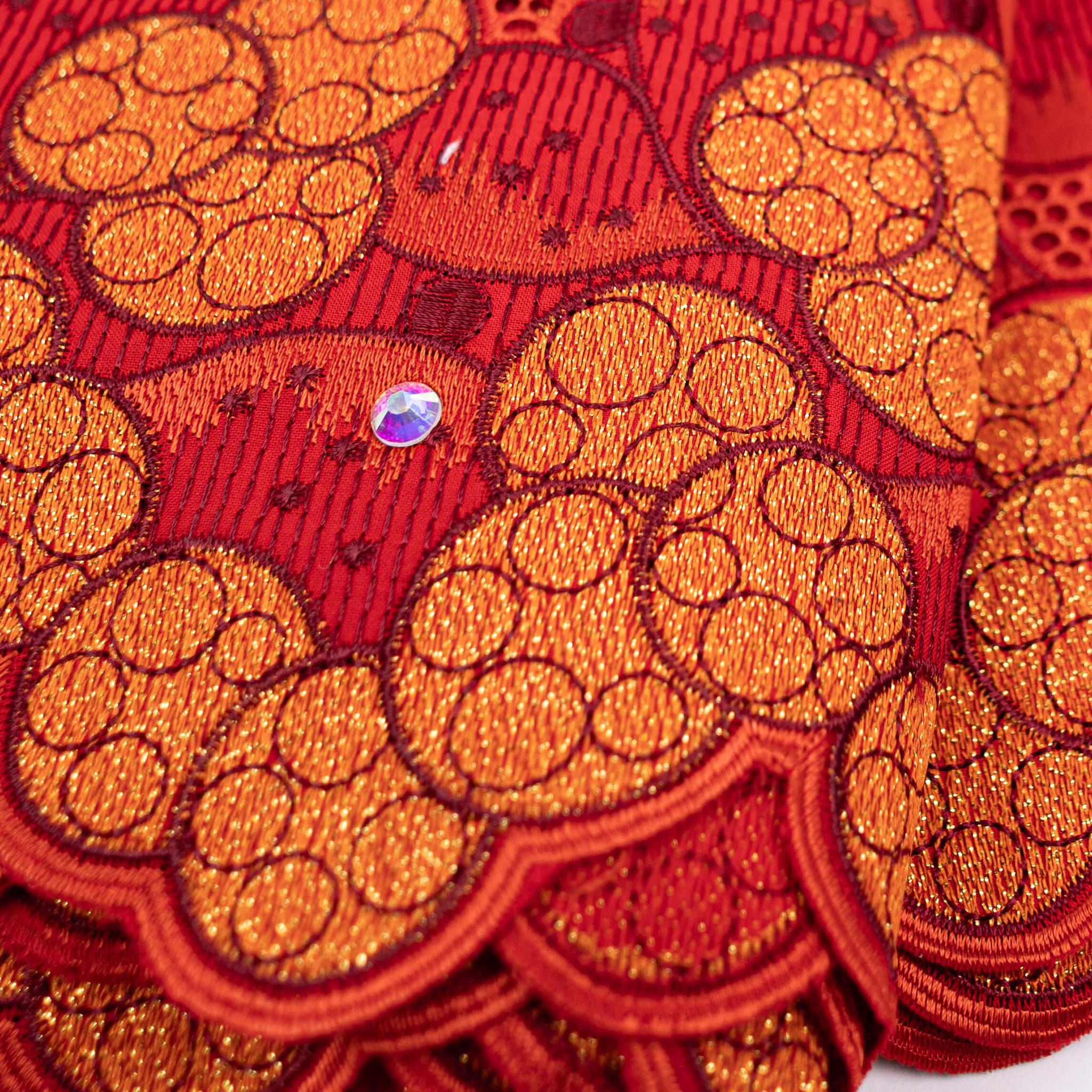 Red & Orange Cotton Lace