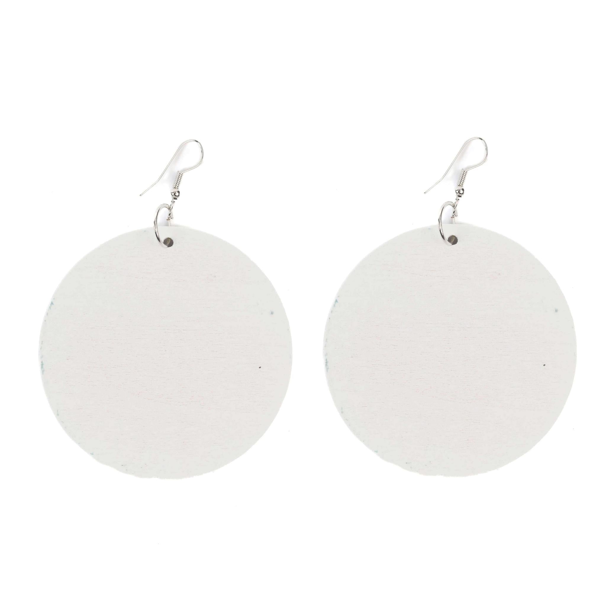 Black & White Circled Wooden Earring