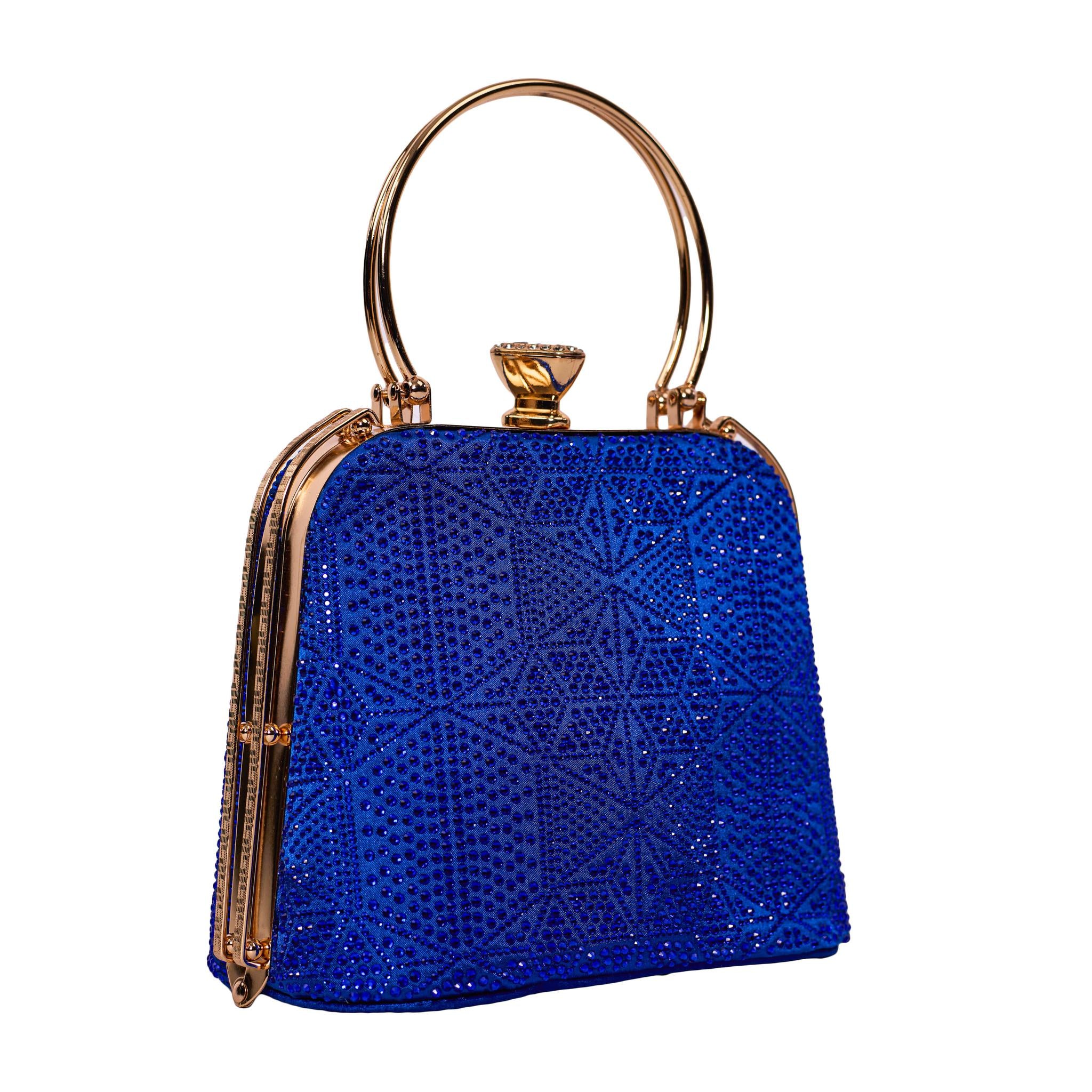 Blue Box Shaped Clutch Purse