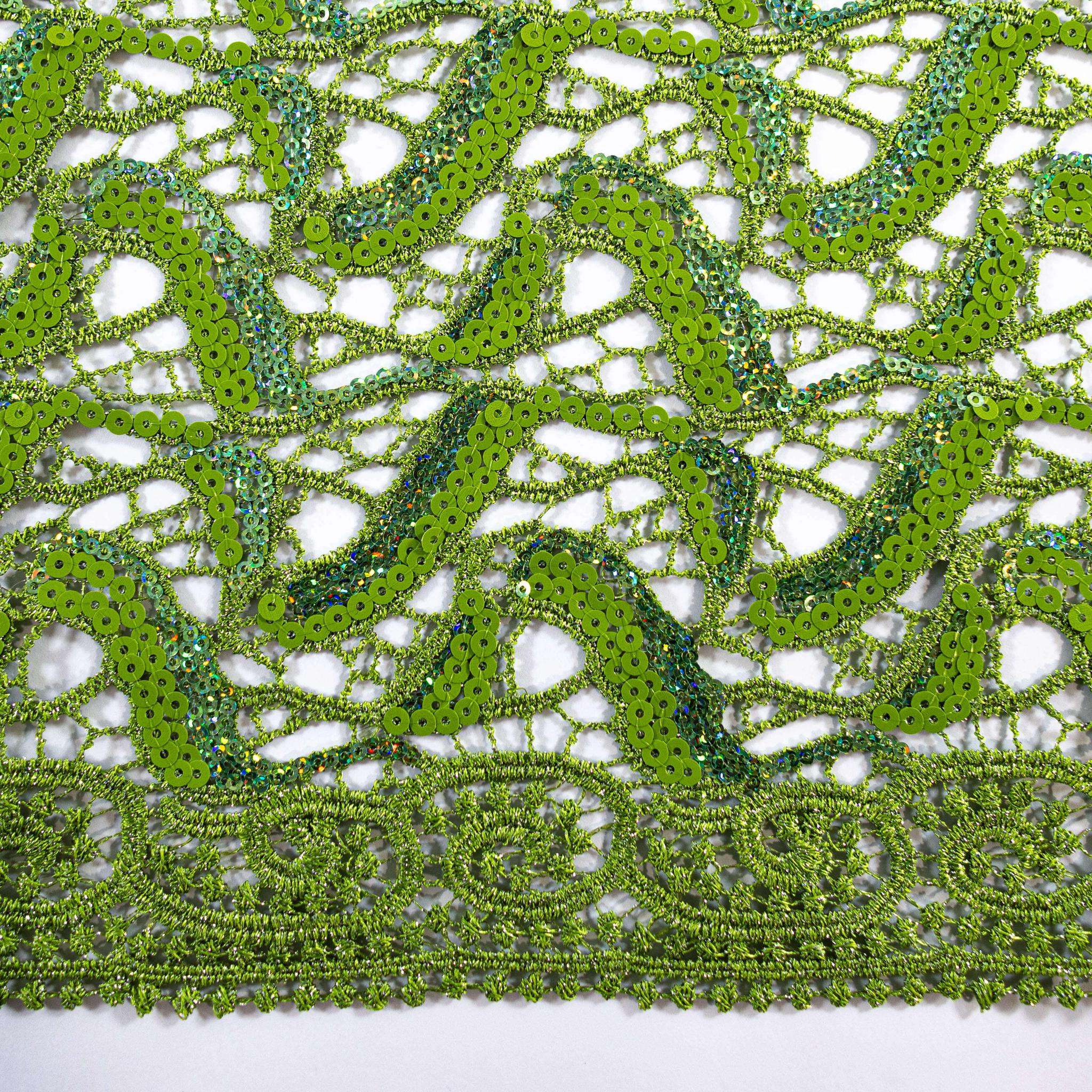 Green Sequence Cord Lace