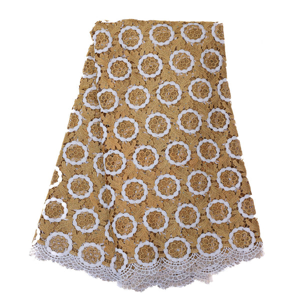 Gold and White Guipure/Cod Lace
