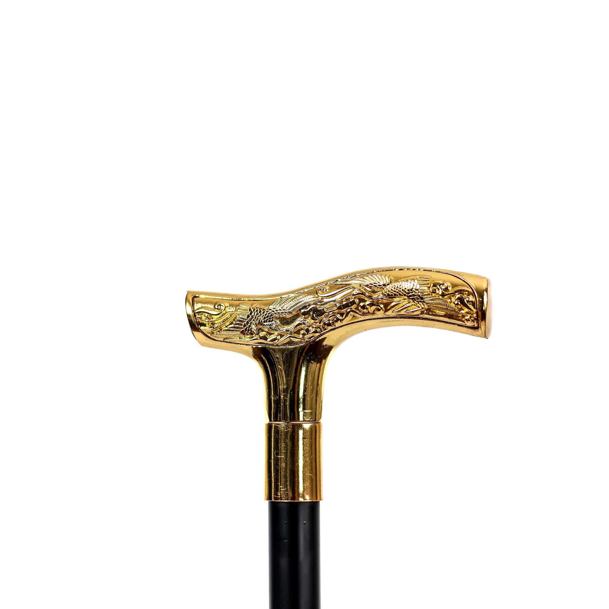 Elegant Gold Handle Walking Cane